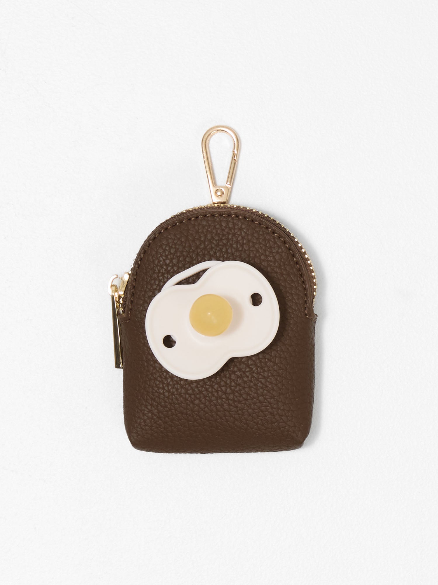 Matching vegan leather nappy bag set and dummy pouch set