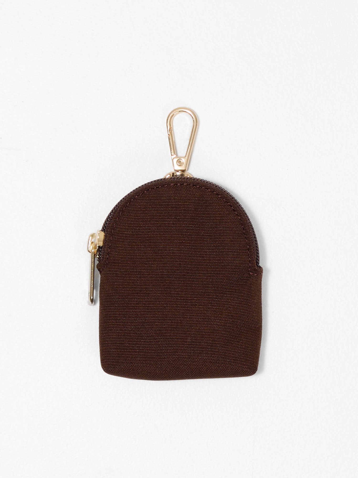 Chocolate dummy pouch with clip attachment for storing 1–2 dummies, matching baby nappy bag accessories