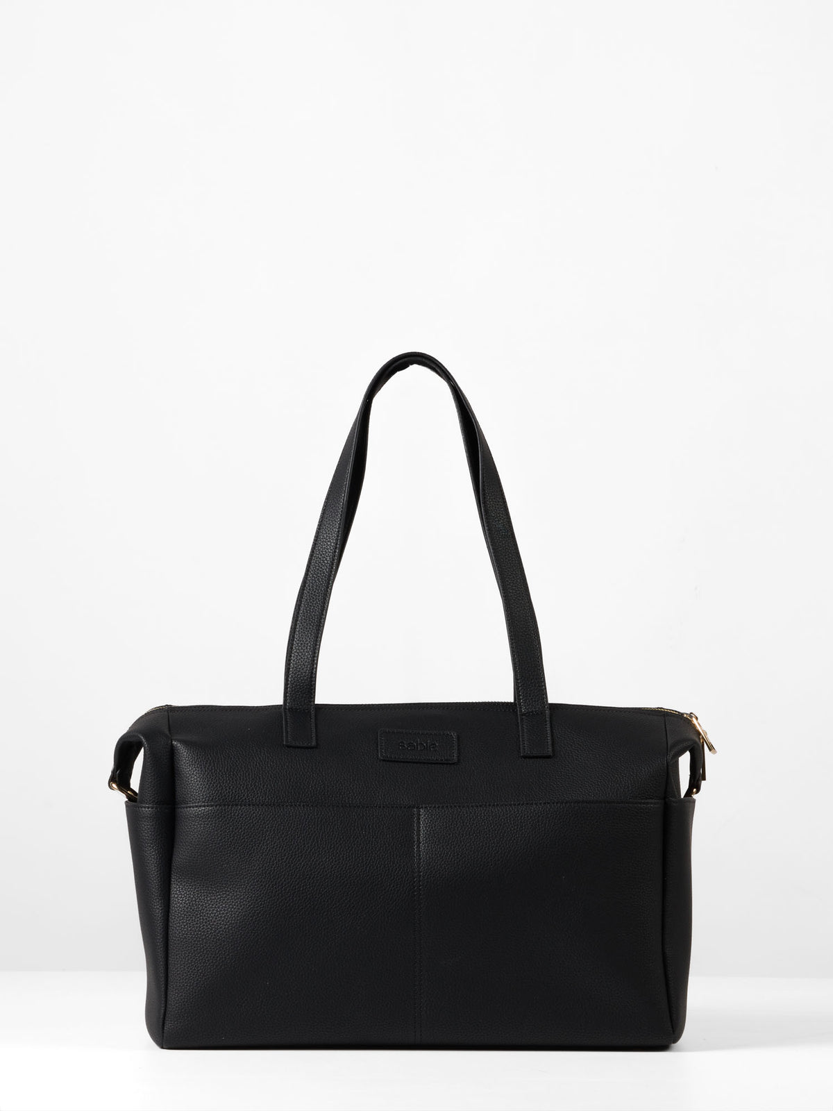 Sable Bebe Black vegan leather nappy bag