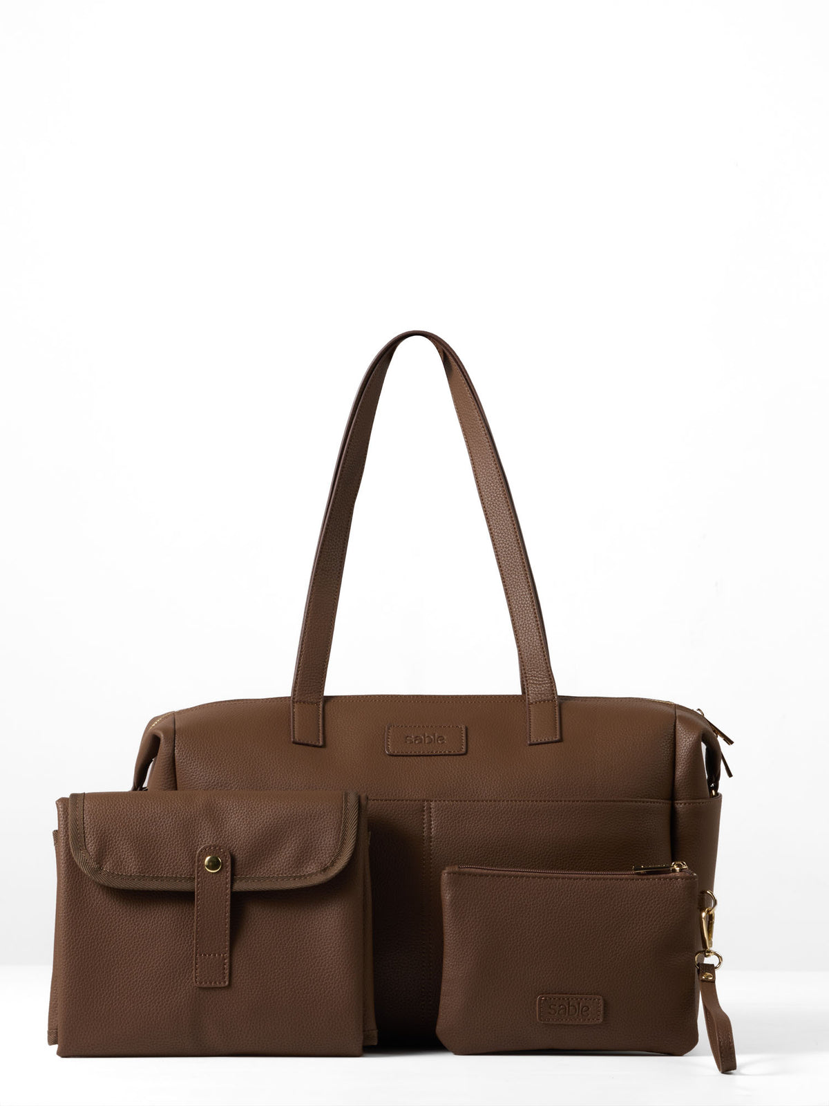 On the Go Nappy Bag Bundle - Chocolate Vegan Leather