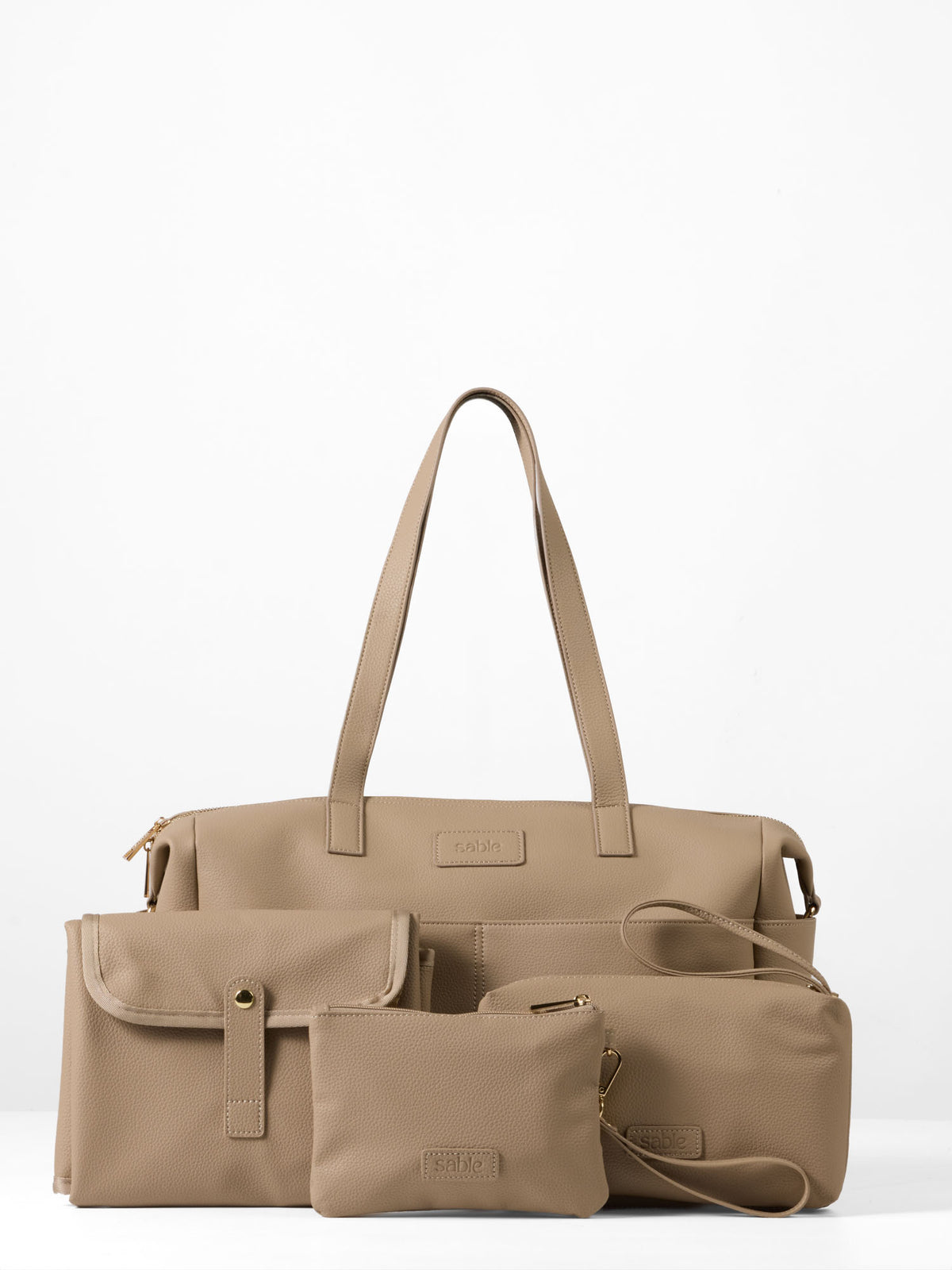Ultimate Nappy Bag Bundle - Taupe Vegan Leather