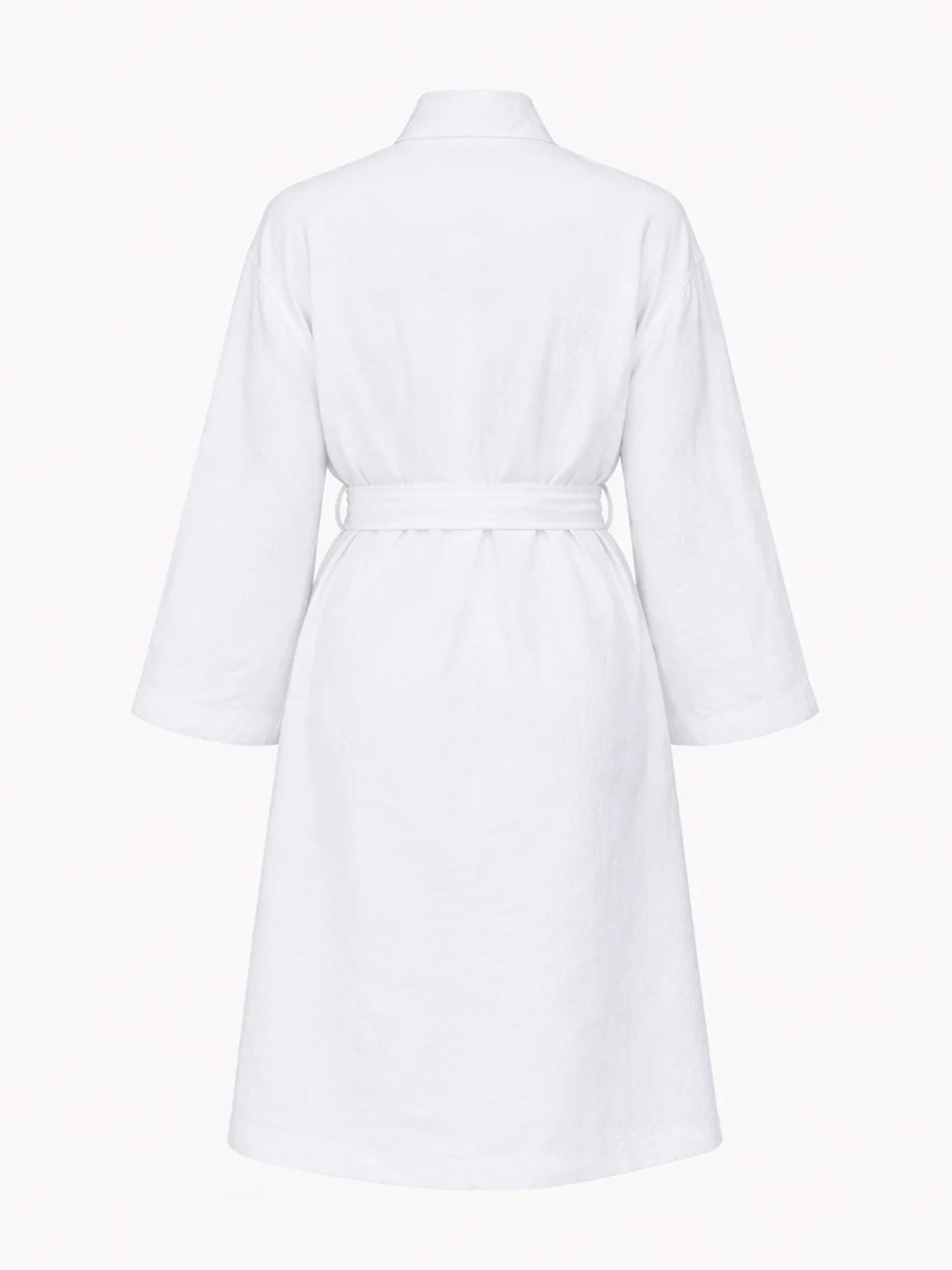 Linen Robe - White made from soft breathable linen