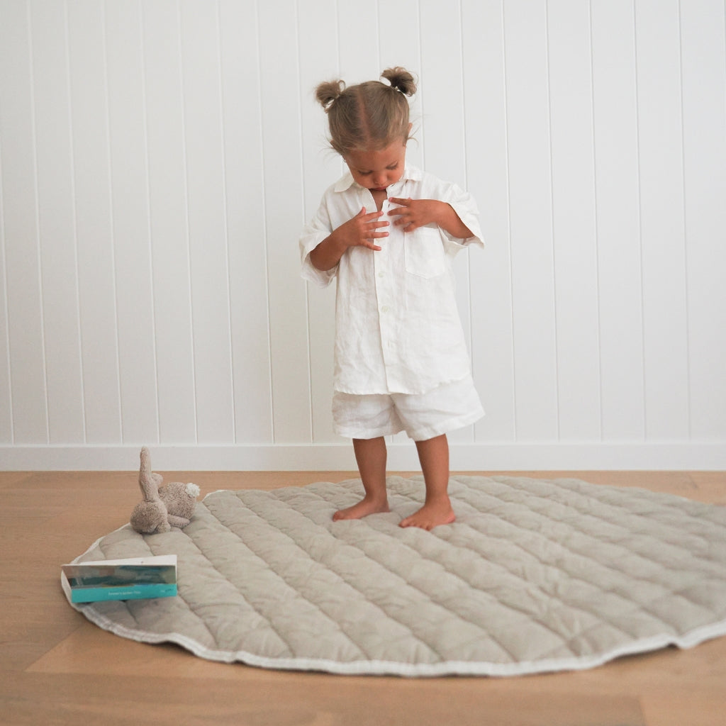 Natural Striped Baby Play Mat