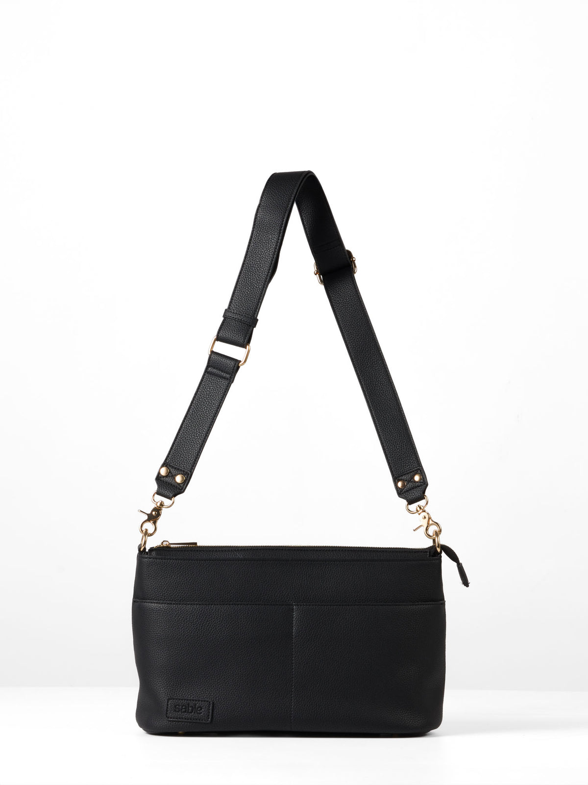 Pram Caddy Bag - Black Vegan Leather