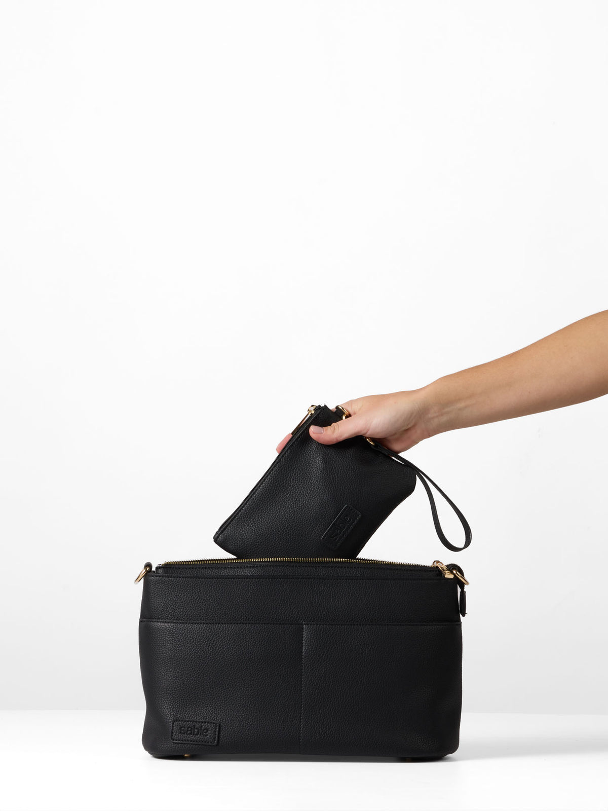 Signature Pram Caddy Bag Bundle - Black Vegan Leather