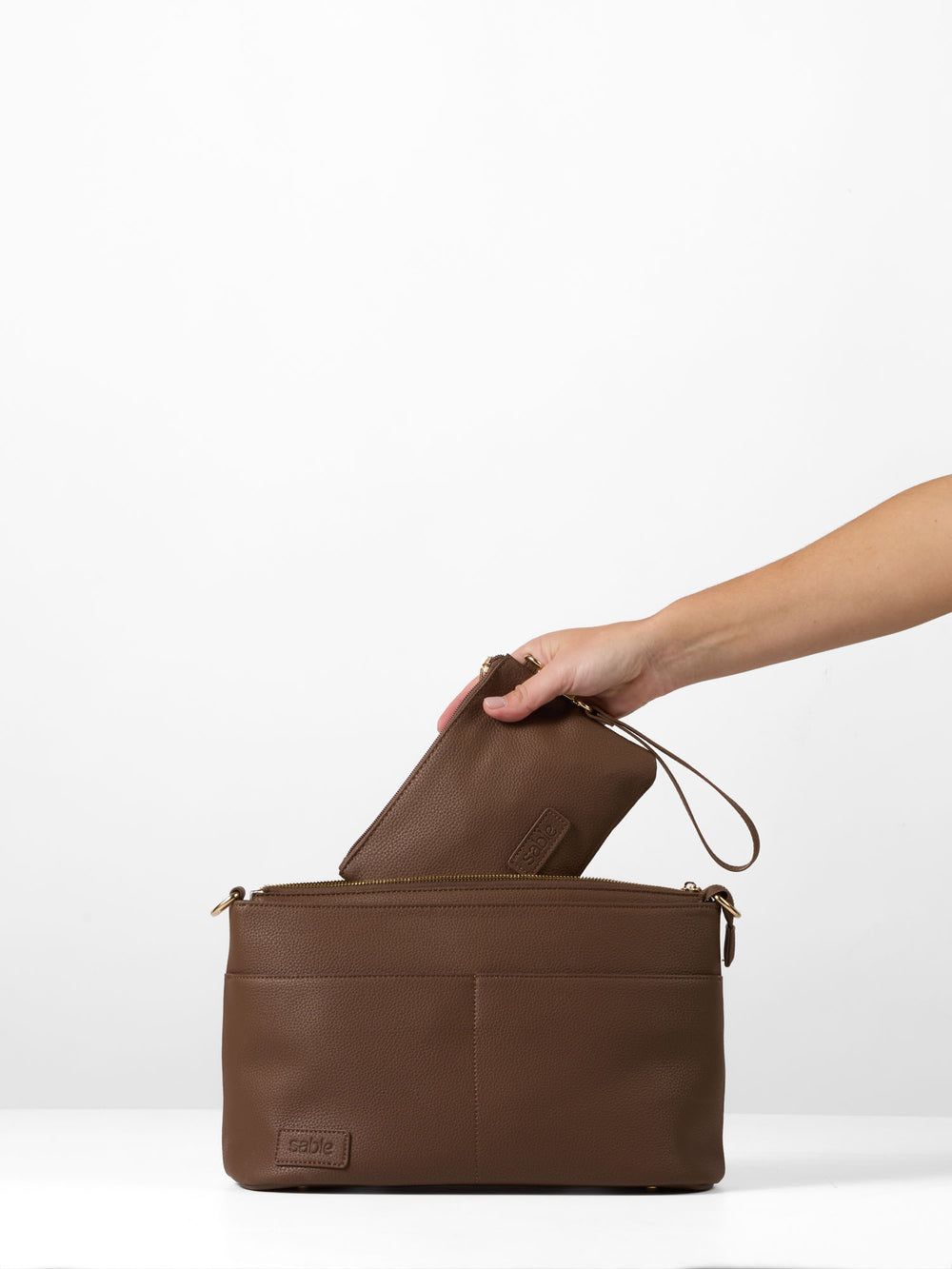 Signature Pram Caddy Bag Bundle - Chocolate Vegan Leather