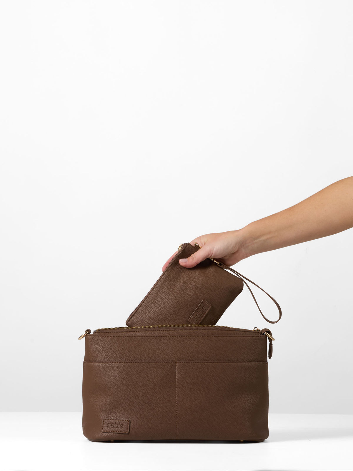 Signature Pram Caddy Bag Bundle - Chocolate Vegan Leather