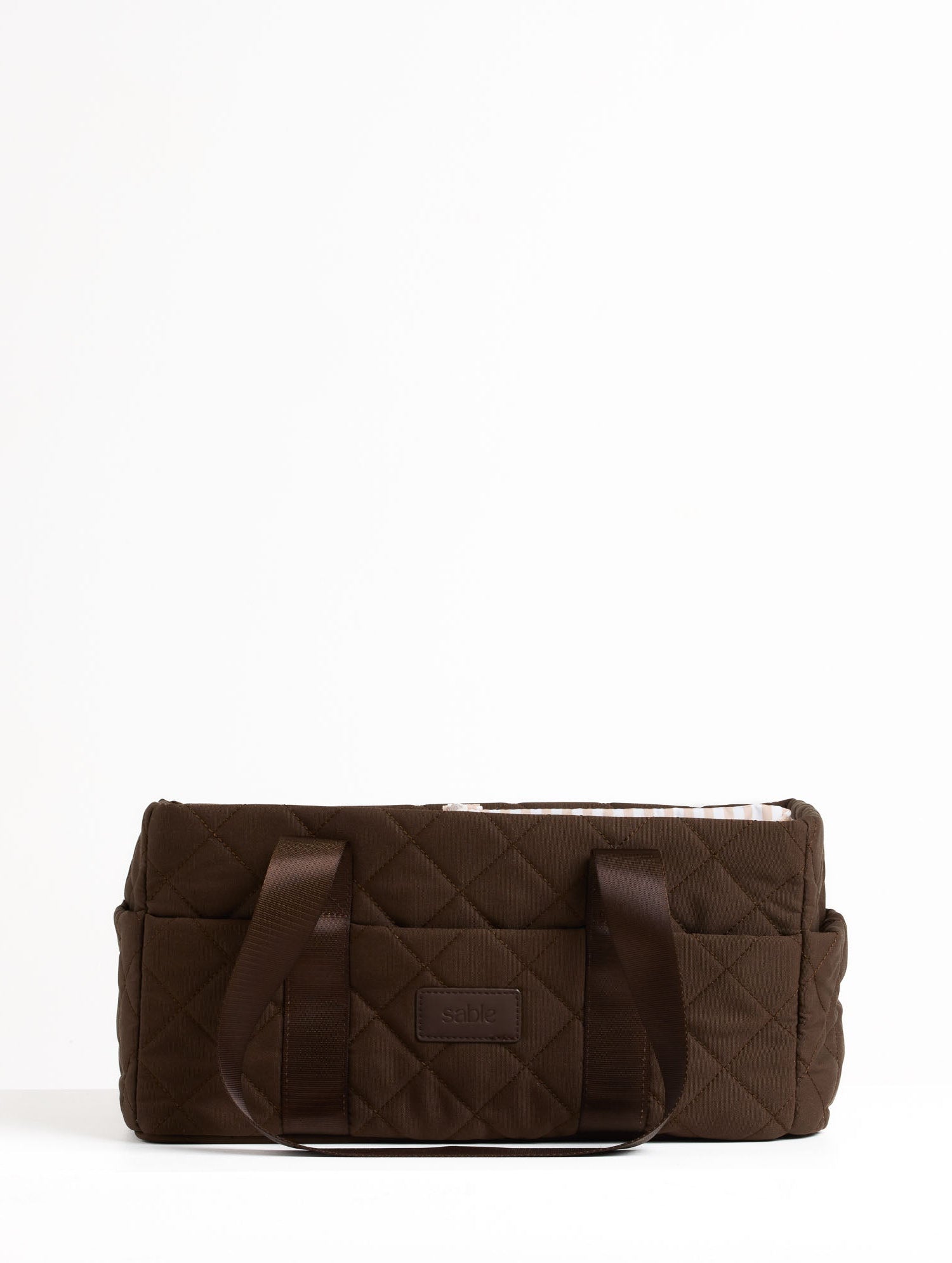 Chocolate Quilted Nappy Caddy quilted nappy caddy for organising nursery and baby change essentials minimal nursery aesthetic