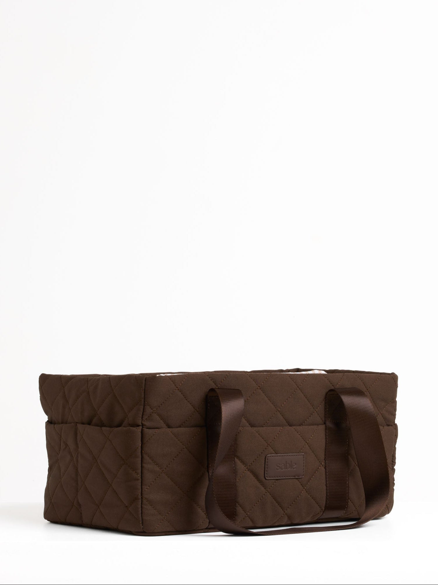 Chocolate Quilted Nappy Caddy quilted nappy caddy for organising nursery and baby change essentials neutral nursery styling
