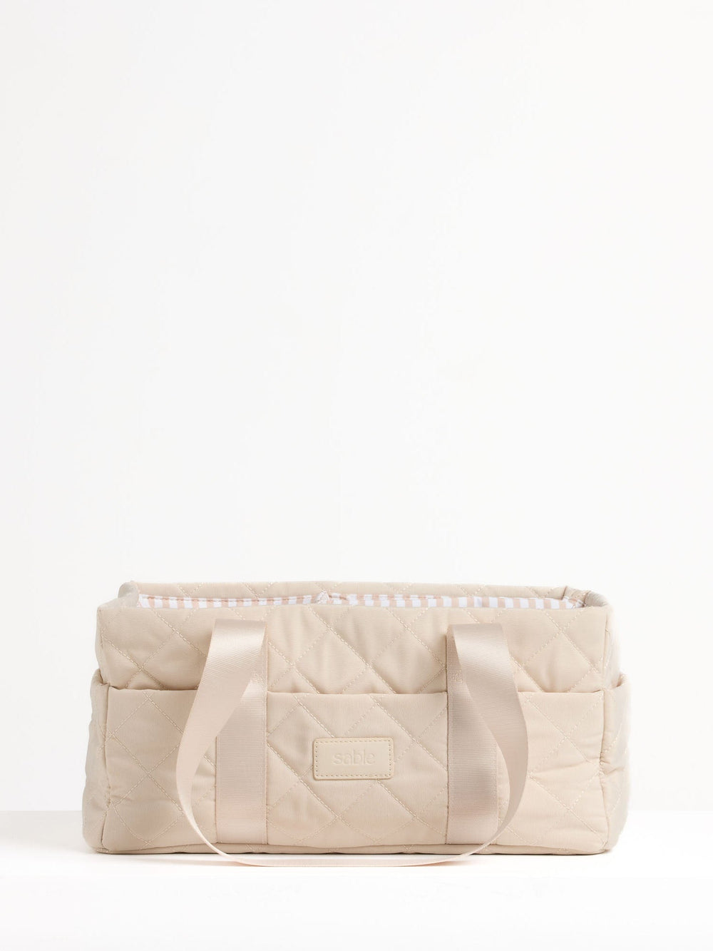Sand Quilted Nappy Caddy quilted nappy caddy for organising nursery and baby change essentials newborn nursery must have