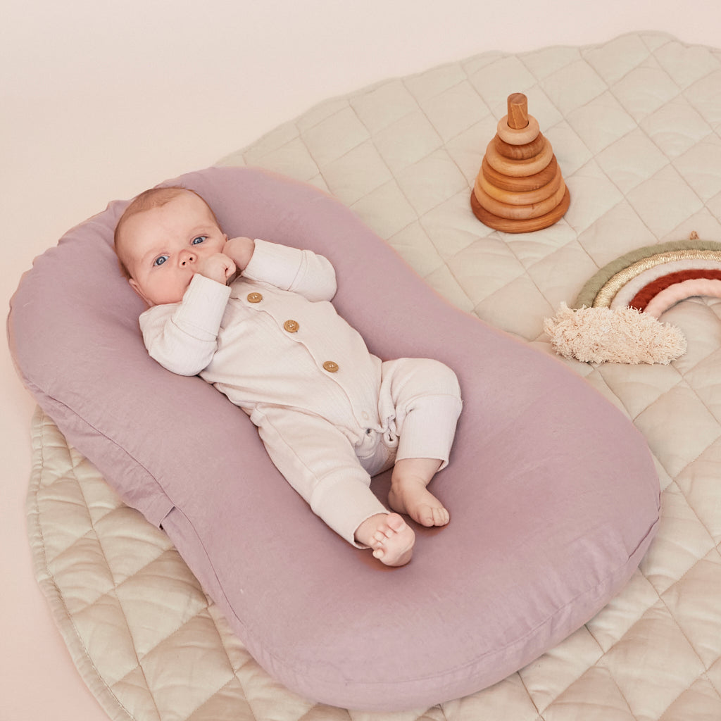 Linen Baby Lounger | Dusty Pink
