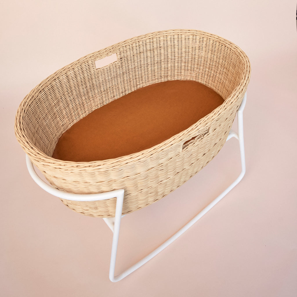 Tobacco Linen Bassinet Sheet