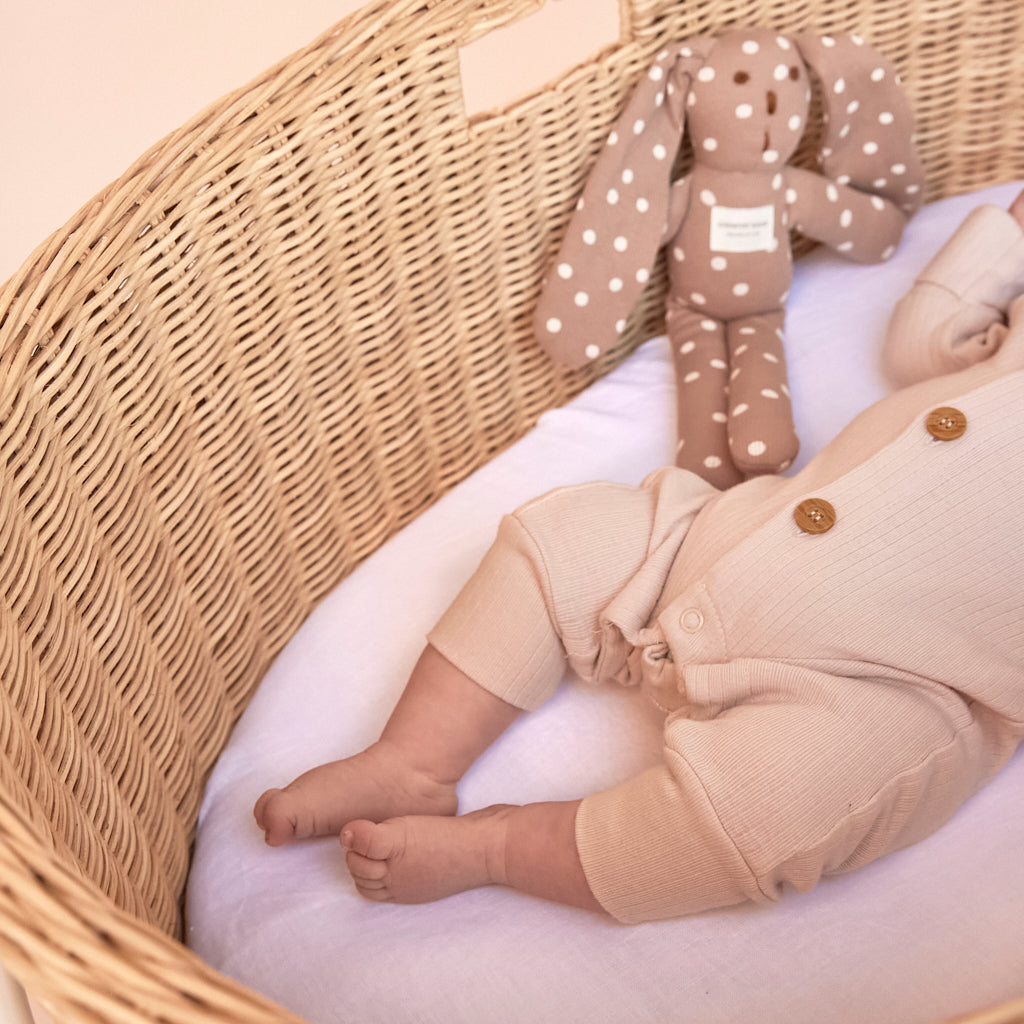 White Linen Bassinet Sheet