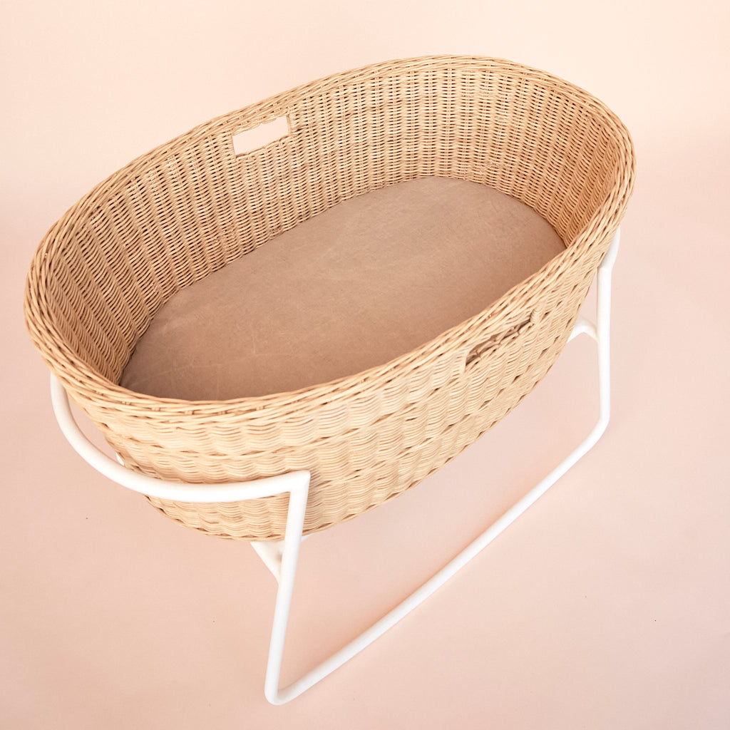 Natural Linen Bassinet Sheet