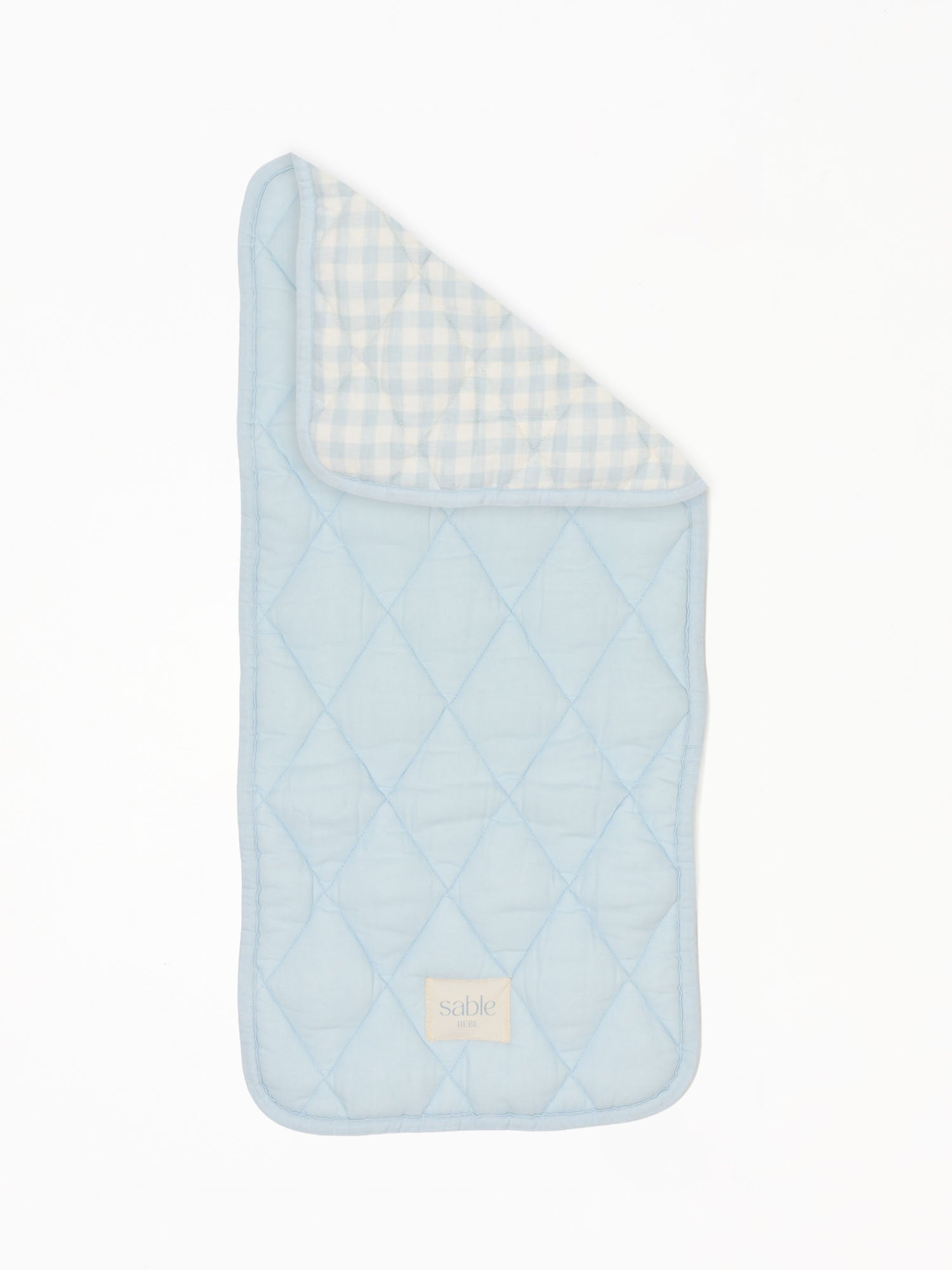 Linen Bassinet Liner - Soft Blue Gingham