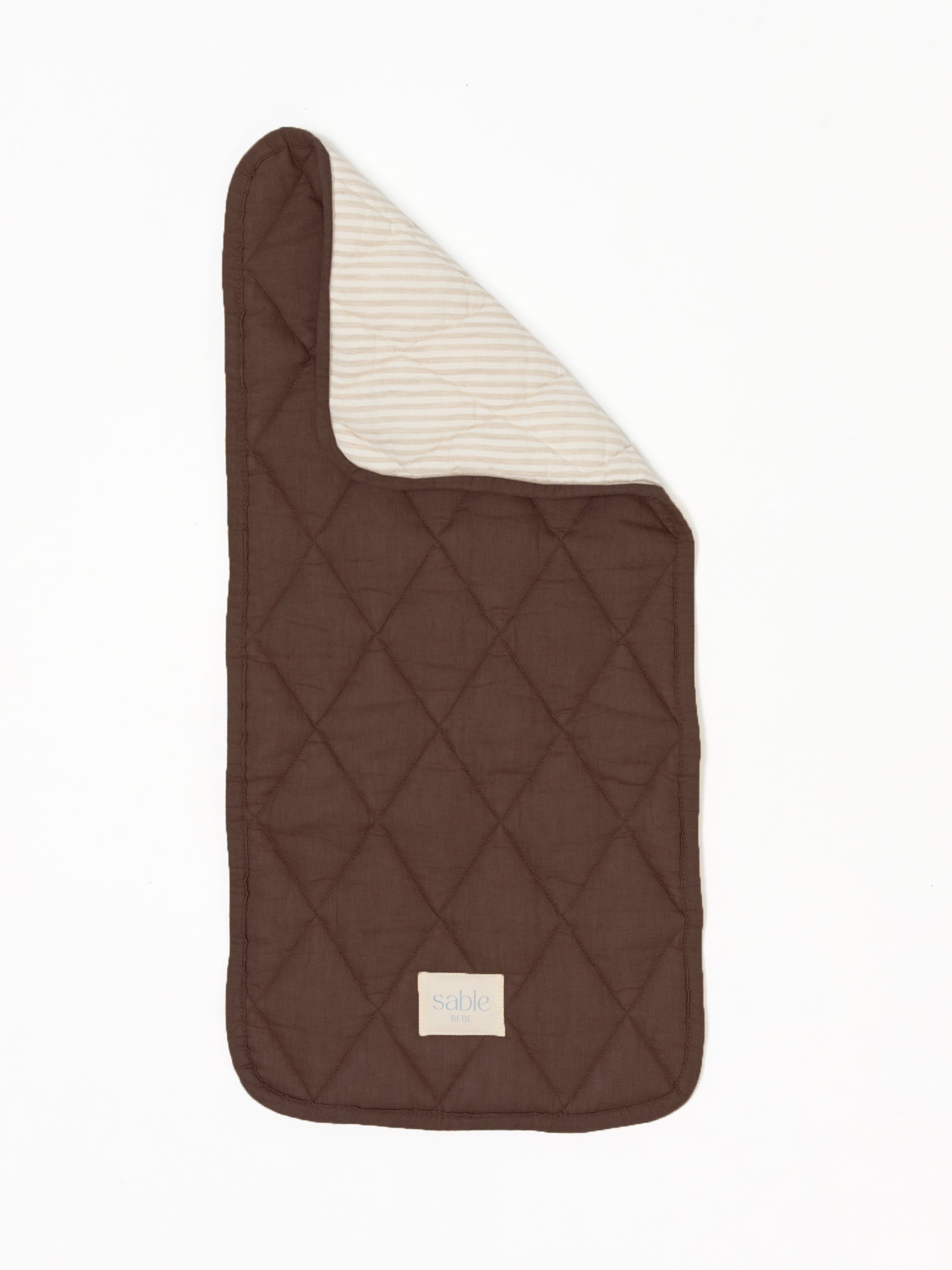 Linen Bassinet Liner - Chocolate & Natural Striped
