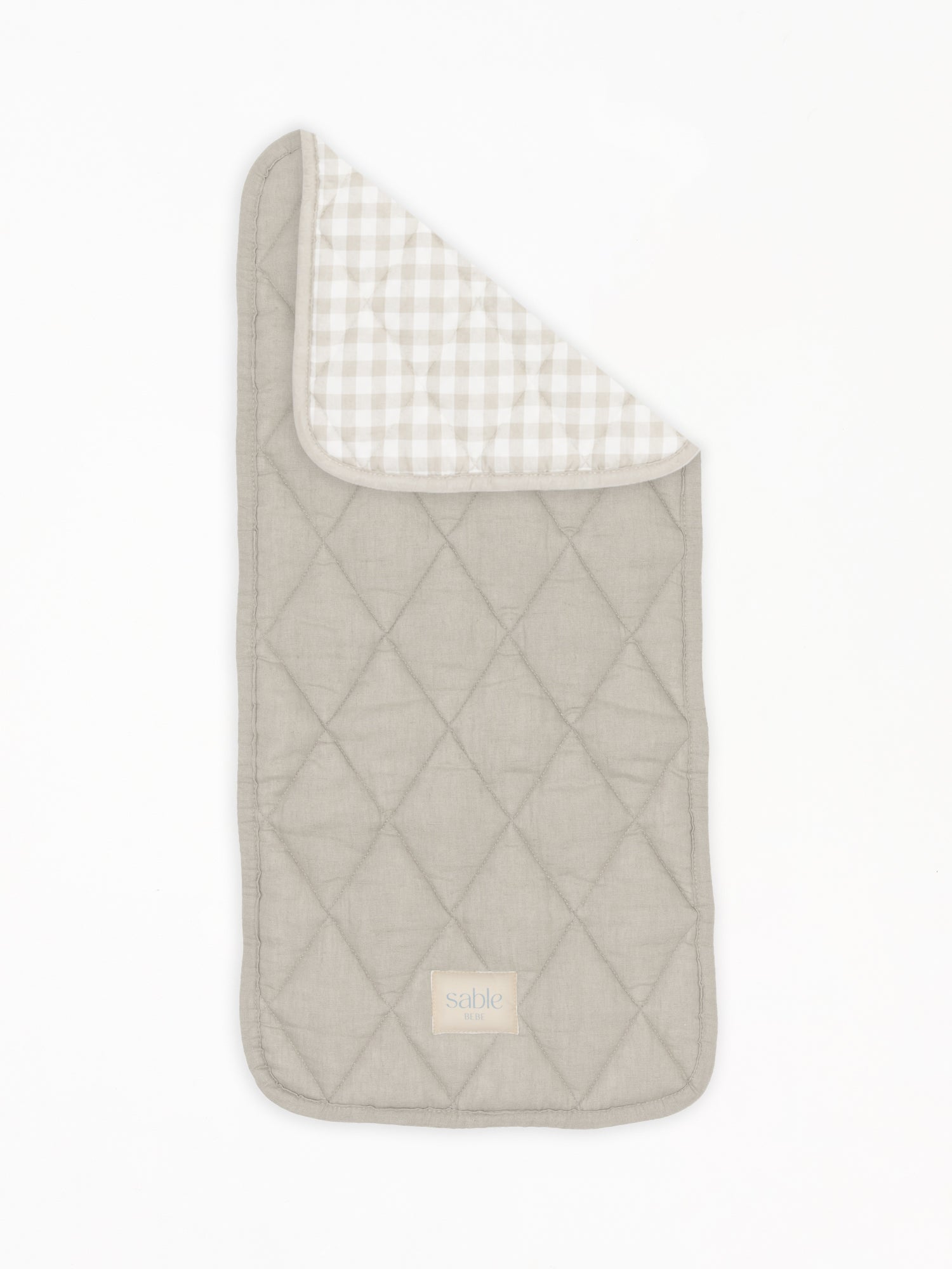 Linen Bassinet Liner - Dove Grey Gingham