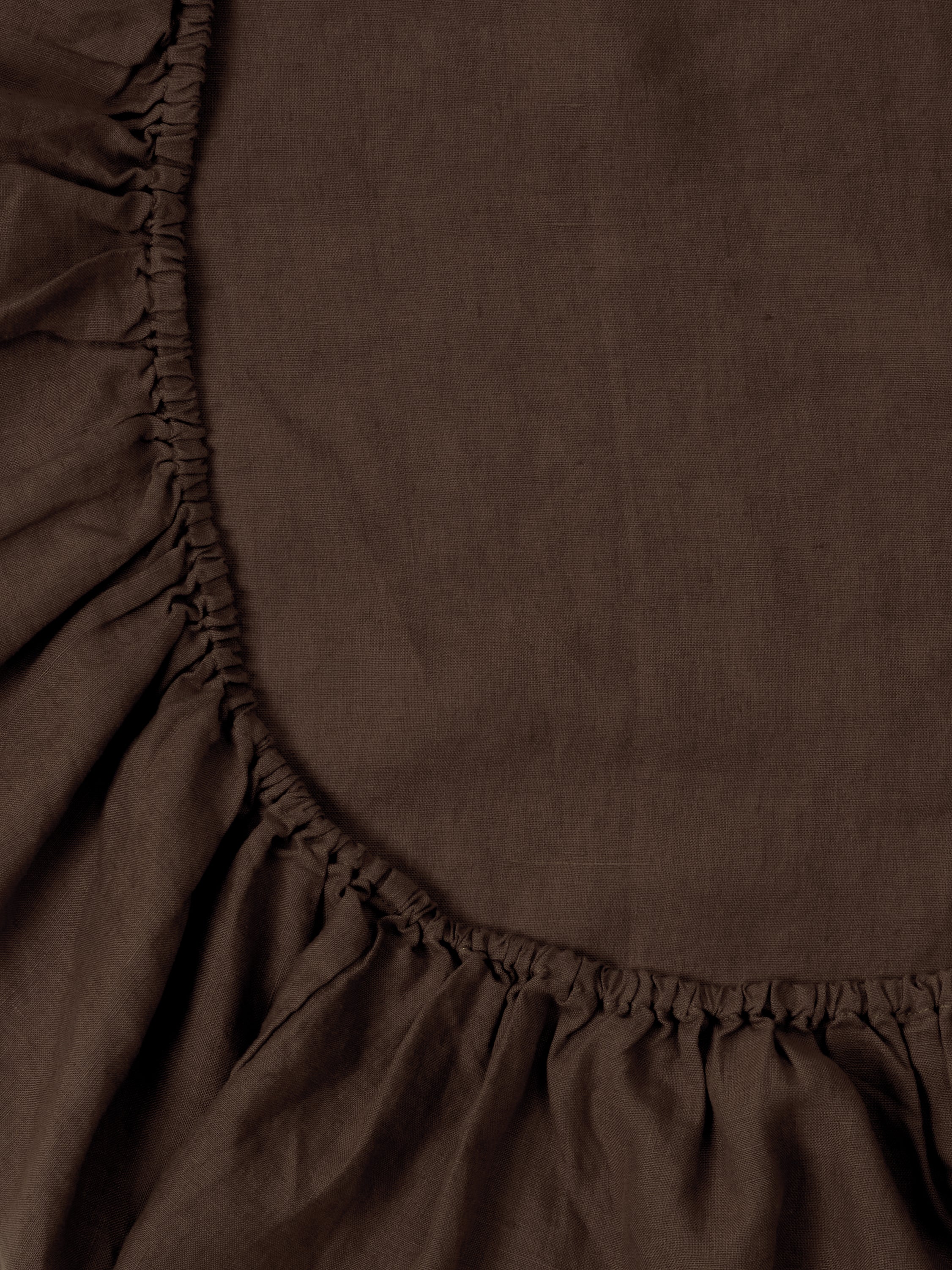 Chocolate Linen Bassinet Sheet