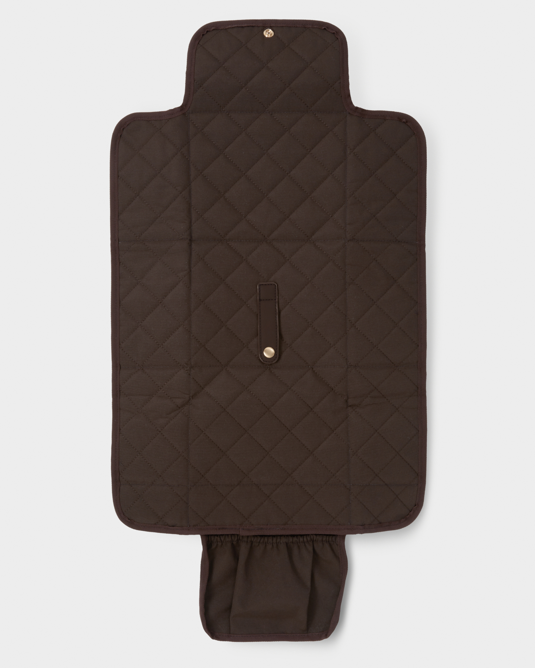 Chocolate travel nappy change mat, wipeable surface