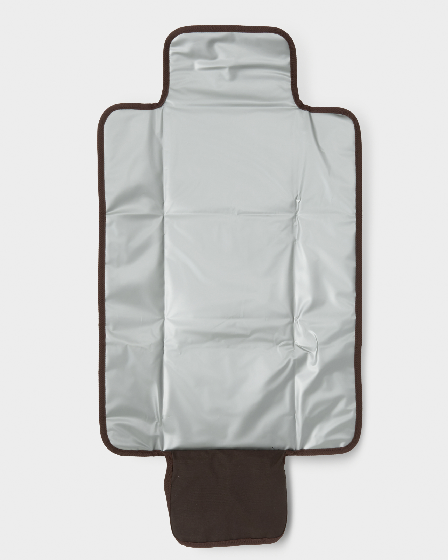 Brown travel nappy change mat, wipeable surface