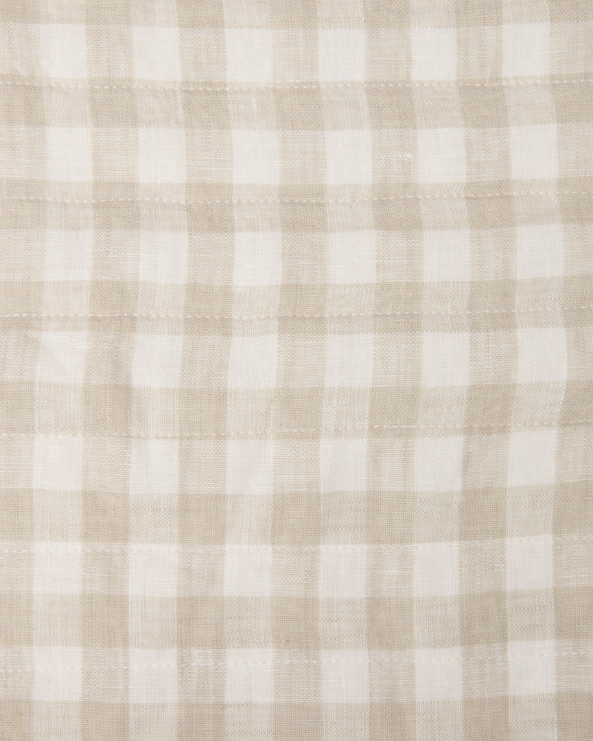 Linen Christmas Stocking Dove Grey Gingham