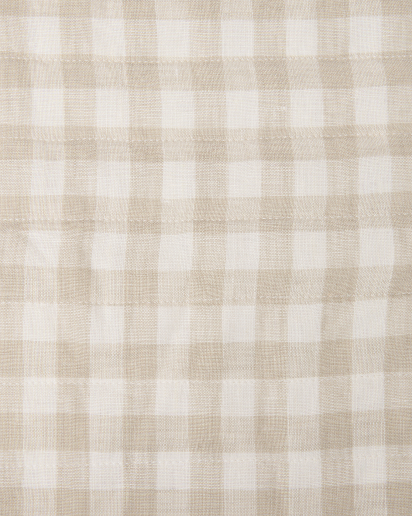 Linen Christmas Stocking Dove Grey Gingham
