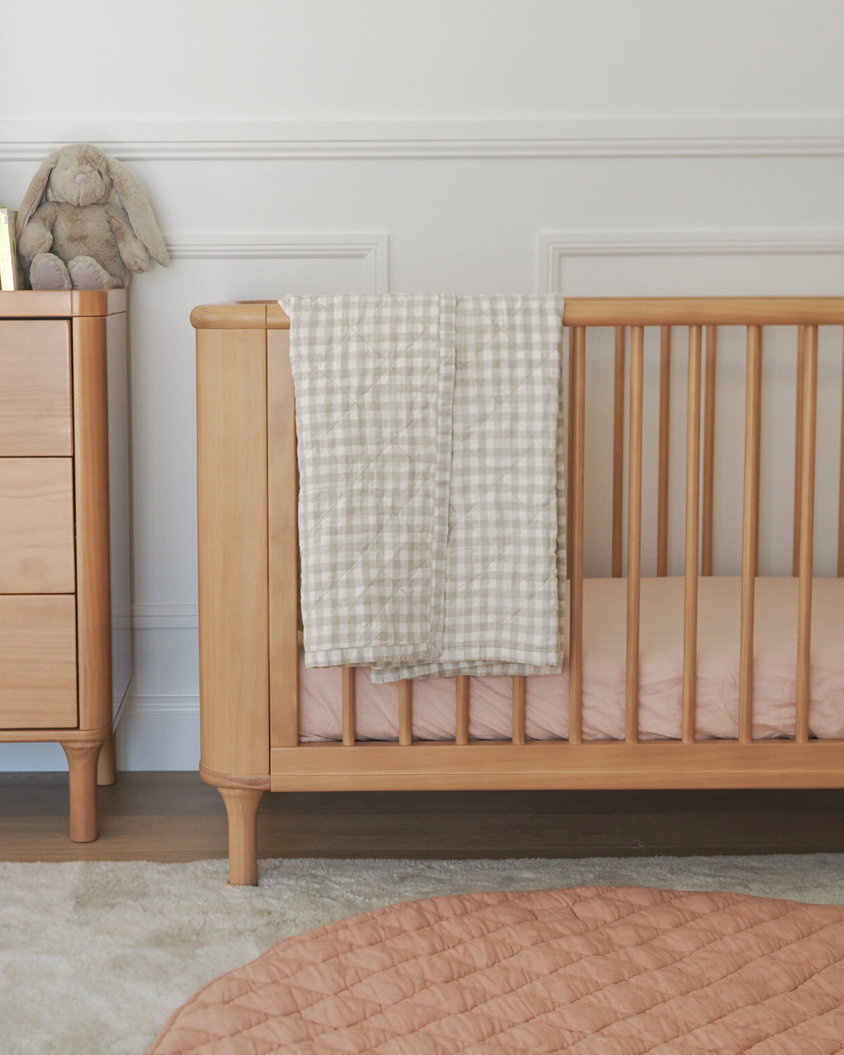 Soft baby cot quilt made from pure linen