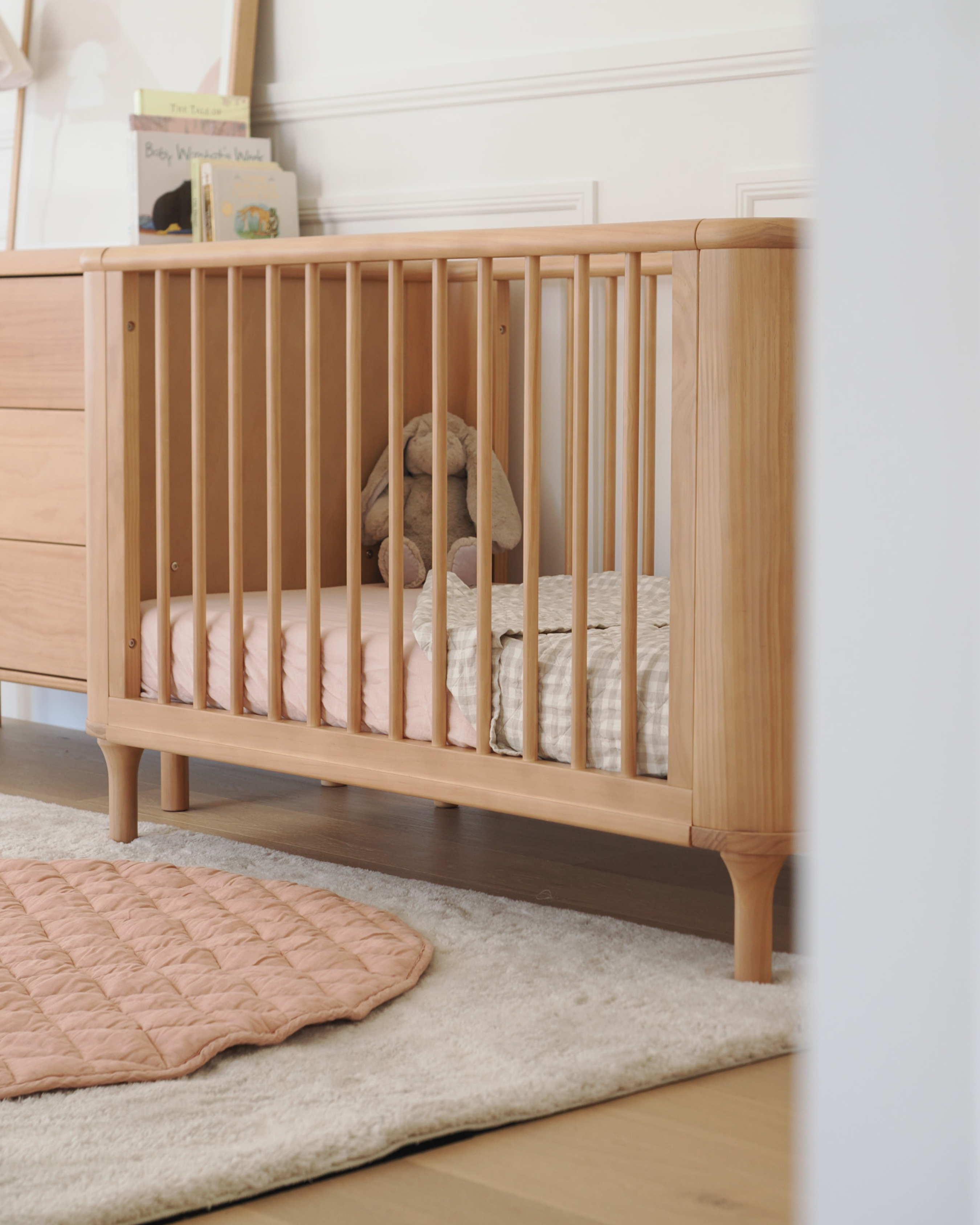Pure linen toddler quilt in soft natural colours