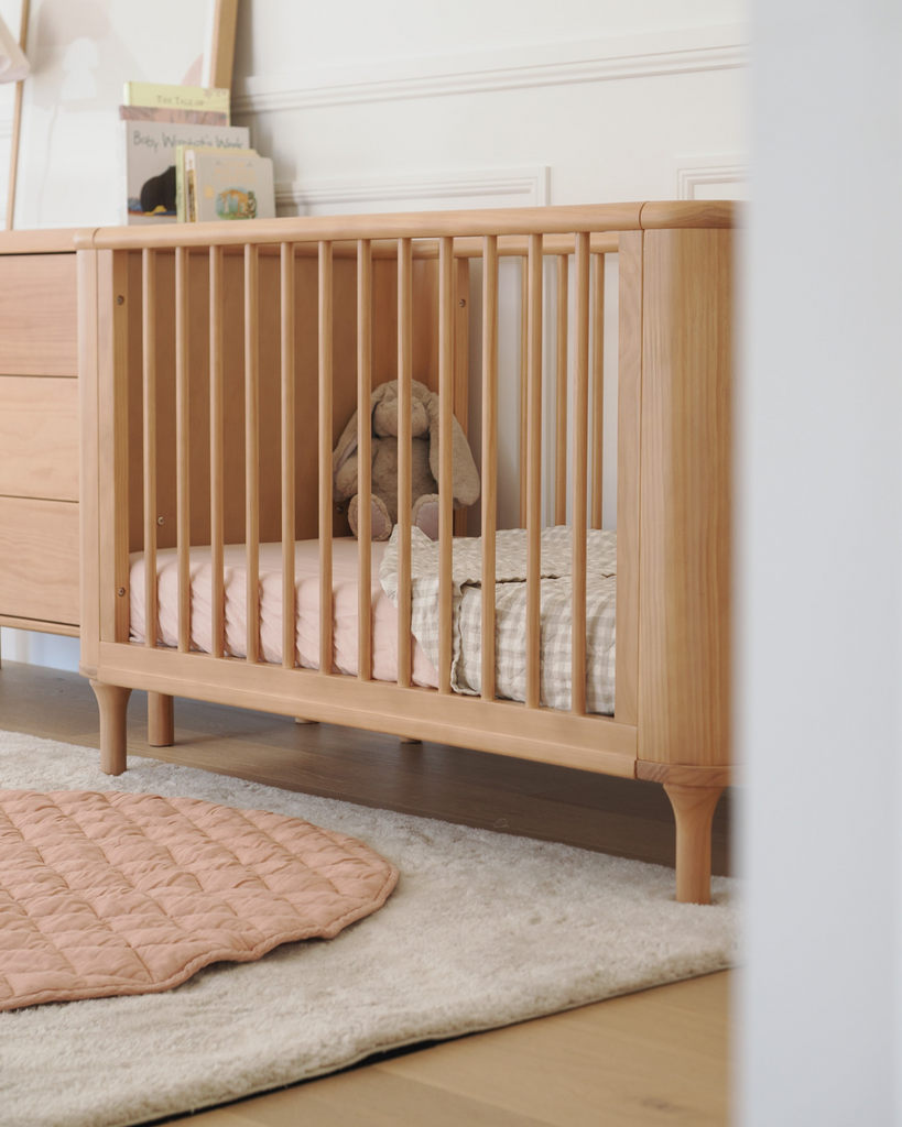 Pure linen toddler quilt in soft natural colours