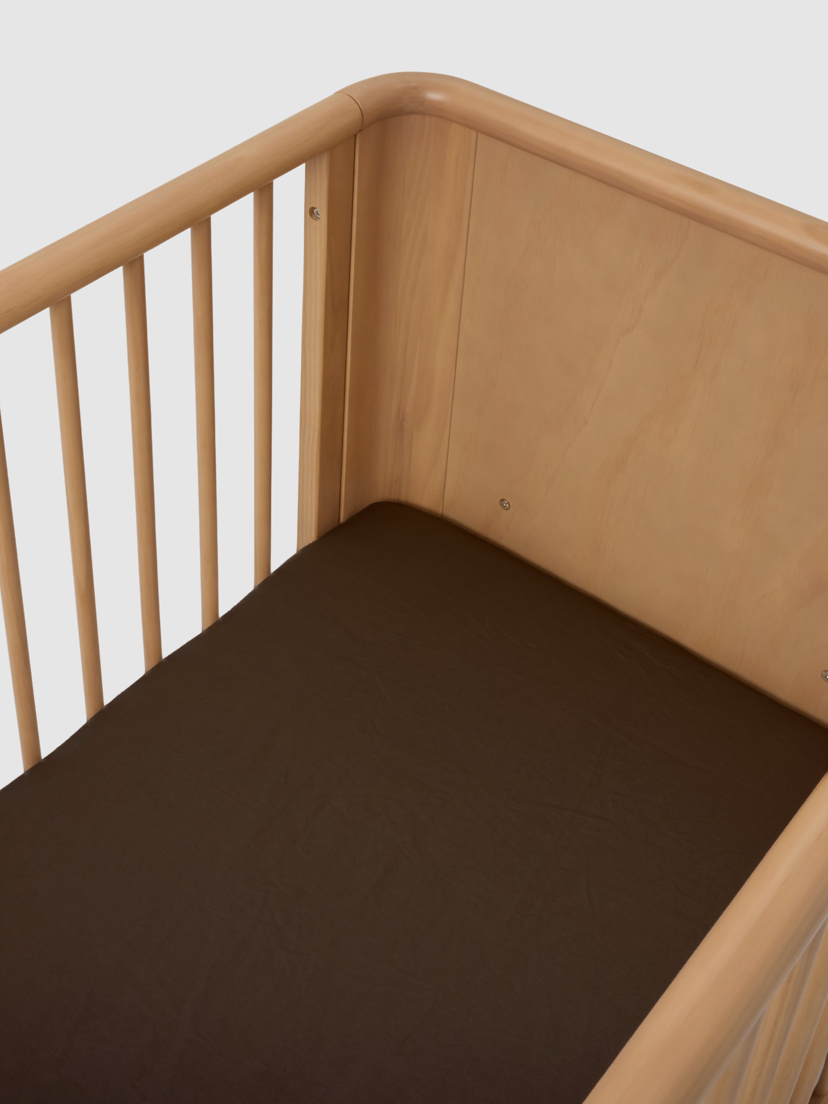Chocolate Linen Cot Sheet
