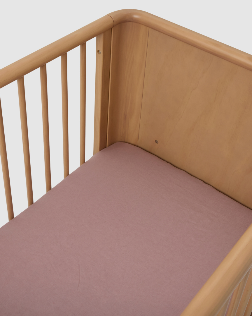 Dusty Pink Linen Cot Sheet