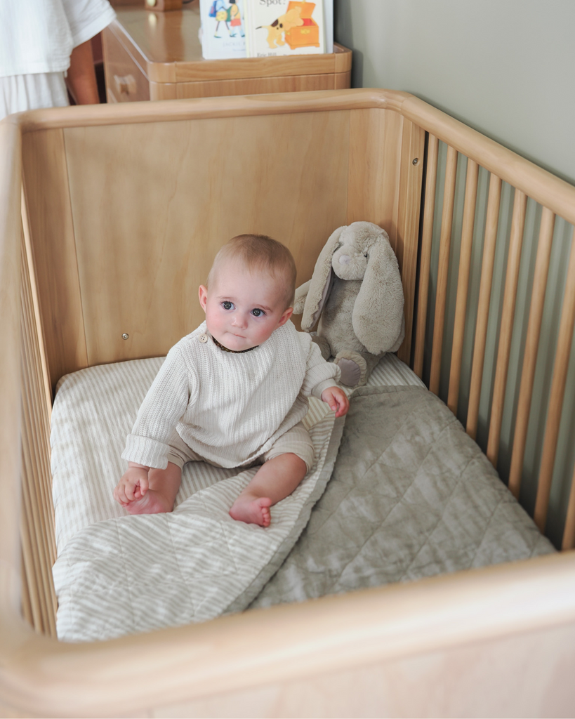 Natural linen cot bedding for newborns