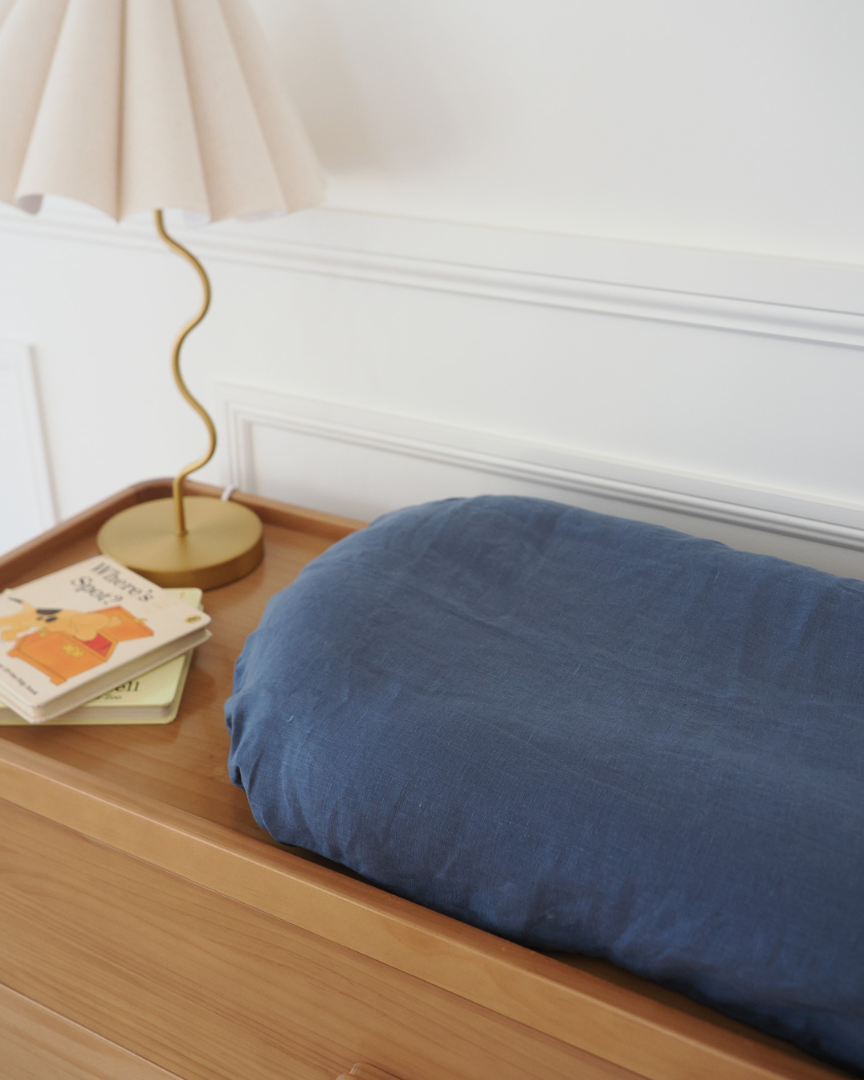 Linen Social Baby Lounger | Marine Blue