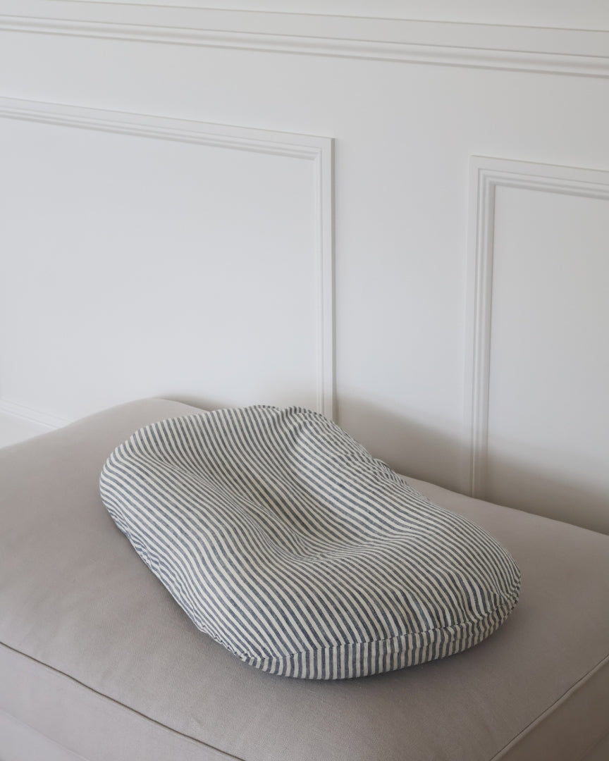 Marine Striped Linen Baby Lounger Cover