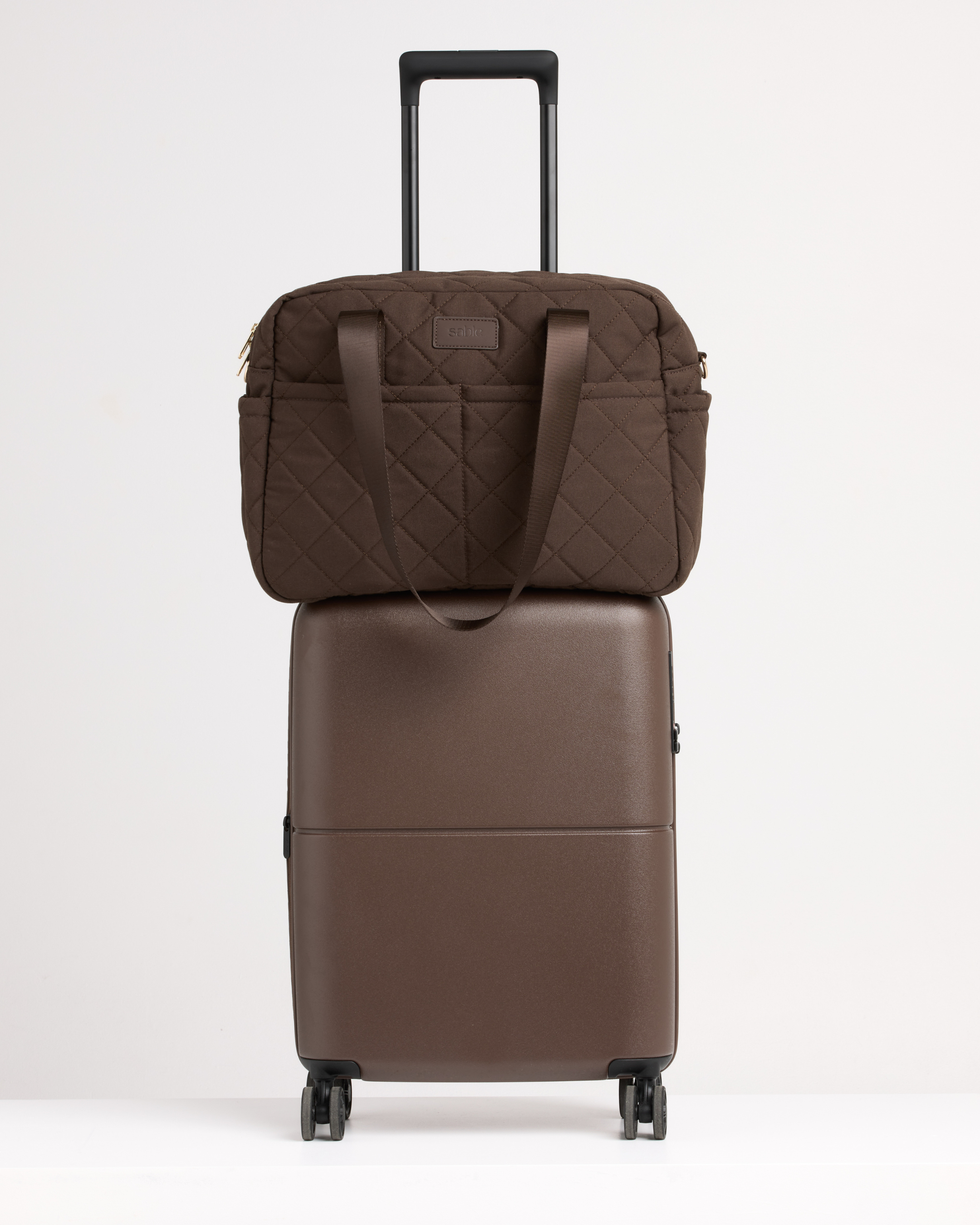 Travel friendly Chocolate baby nappy bag with removable strap