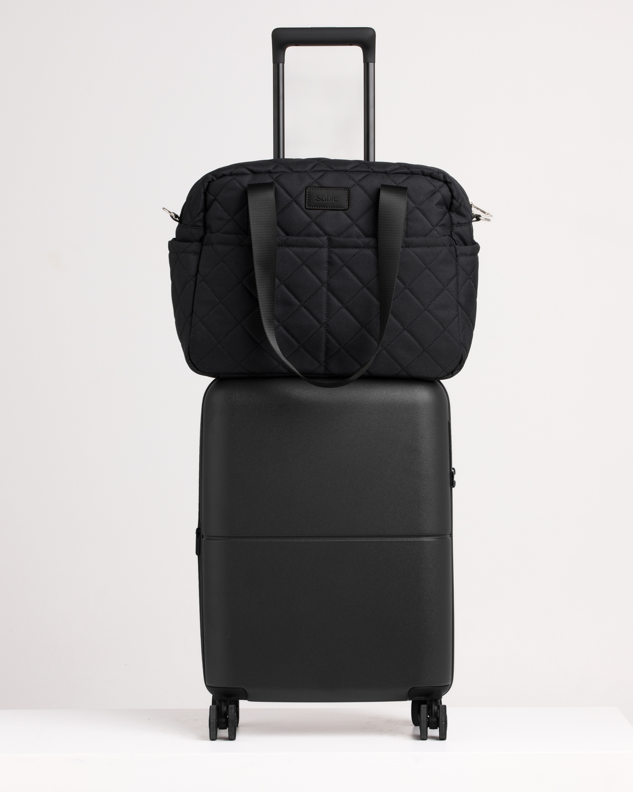 Travel friendly black nappy bag