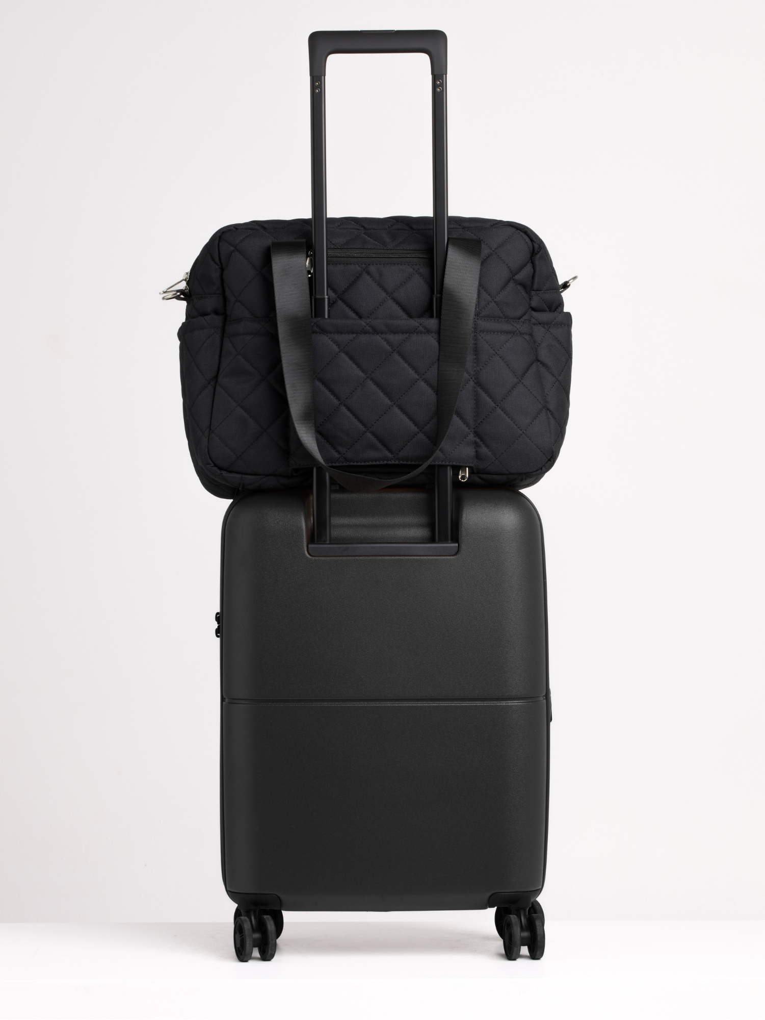 Black Quilted Nappy Bag quilted nappy bag with spacious storage for baby travel and everyday parenting everyday parenting essential