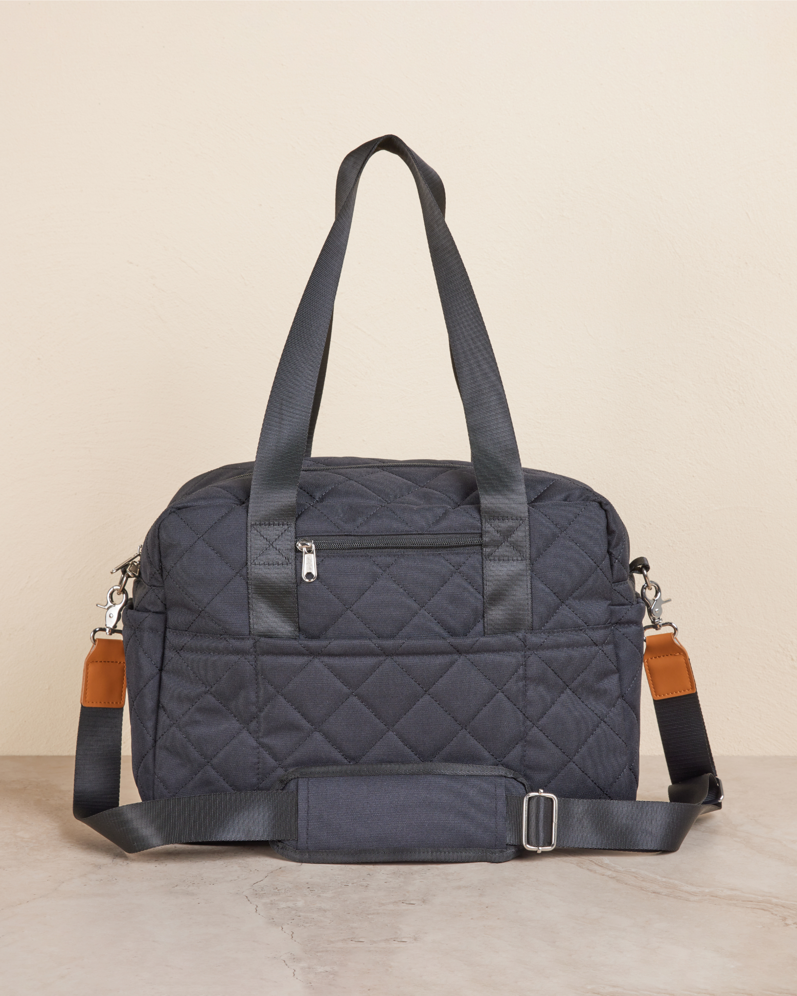 Black Quilted Nappy Bag