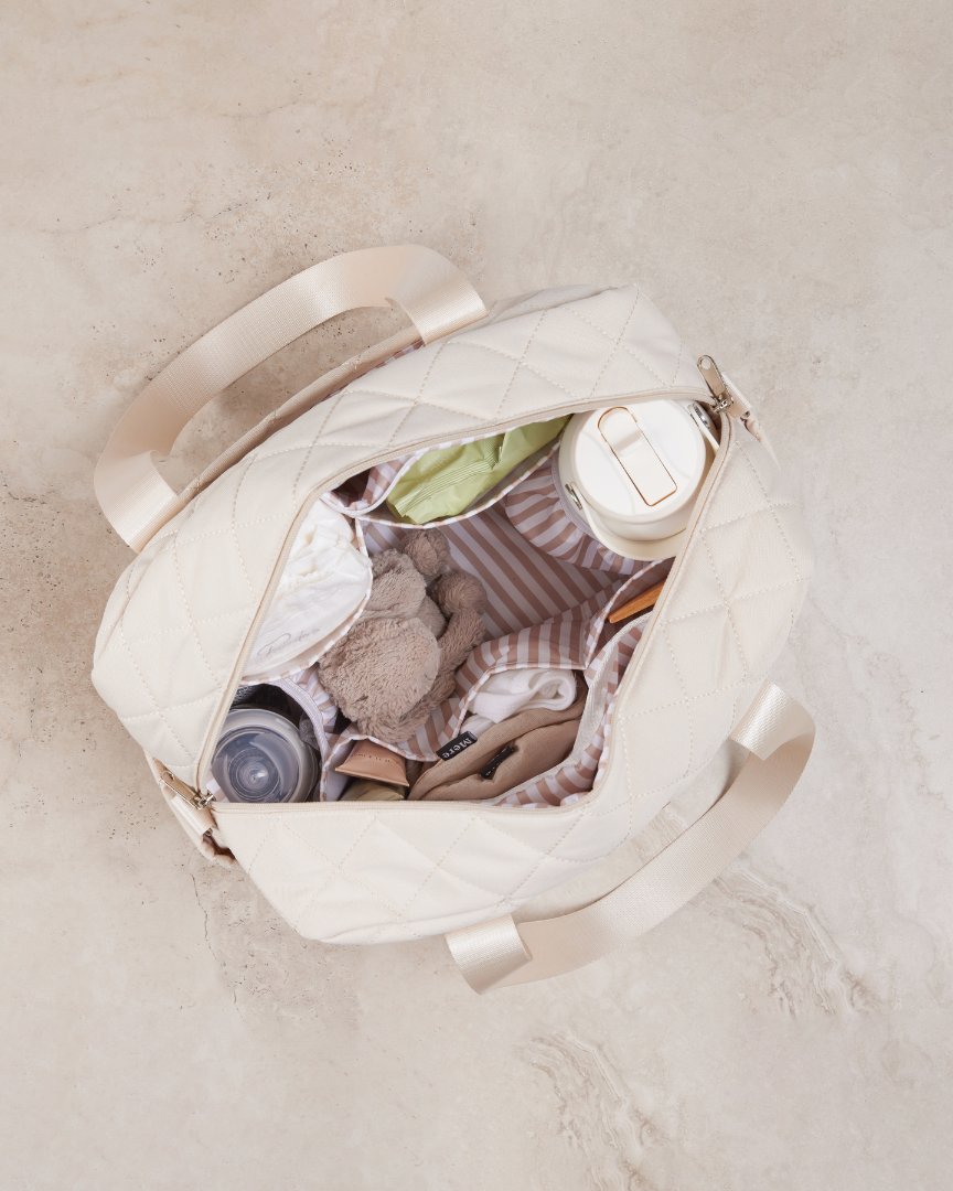 Sand Quilted Nappy Bag