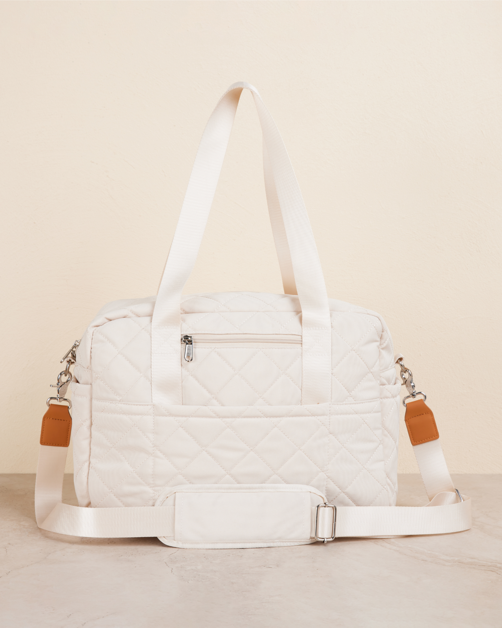 Sand Quilted Nappy Bag