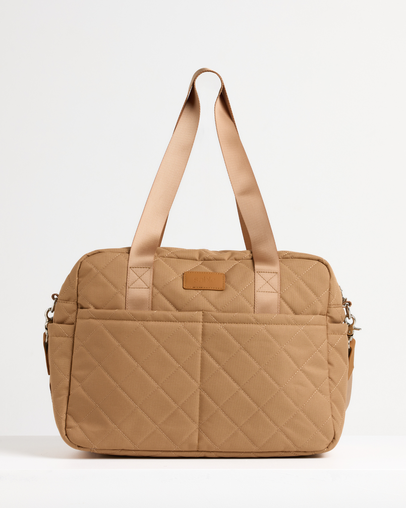 Unisex brown nappy bag for mums and dads