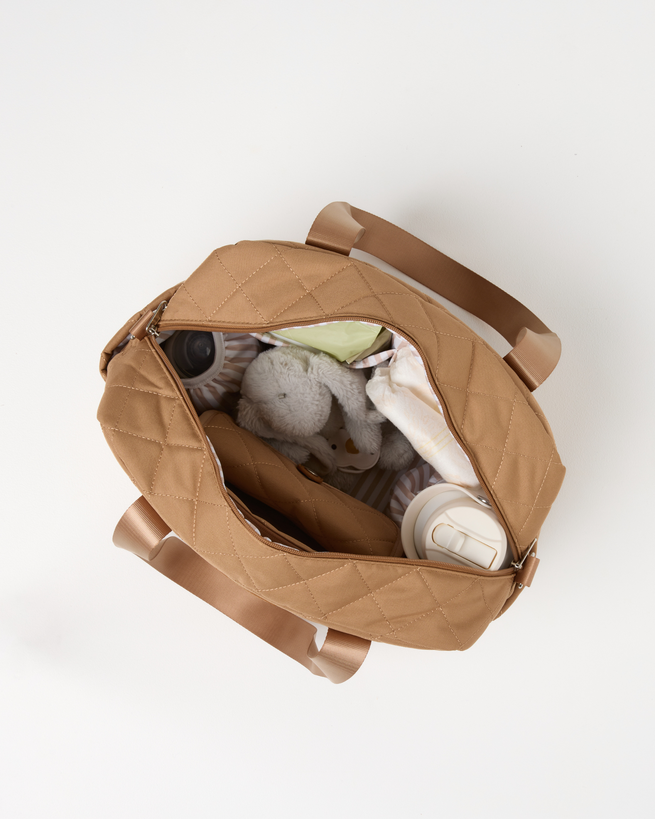 Durable brown nappy bag