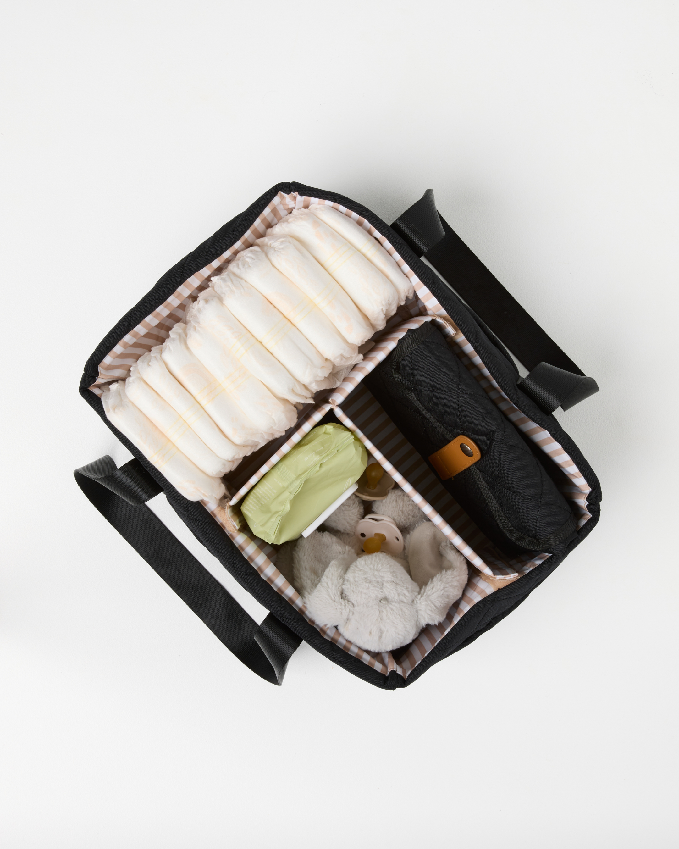 Black Quilted Nappy Caddy