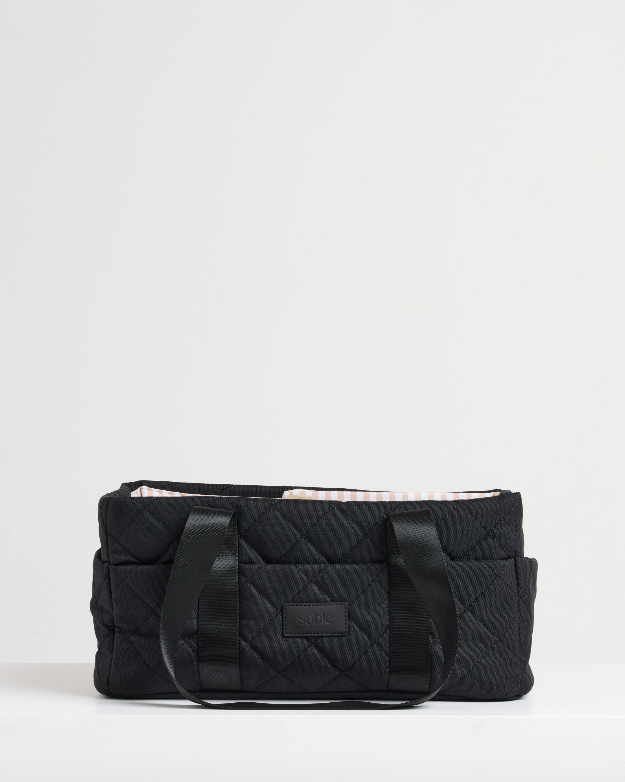 Black Quilted Nappy Caddy