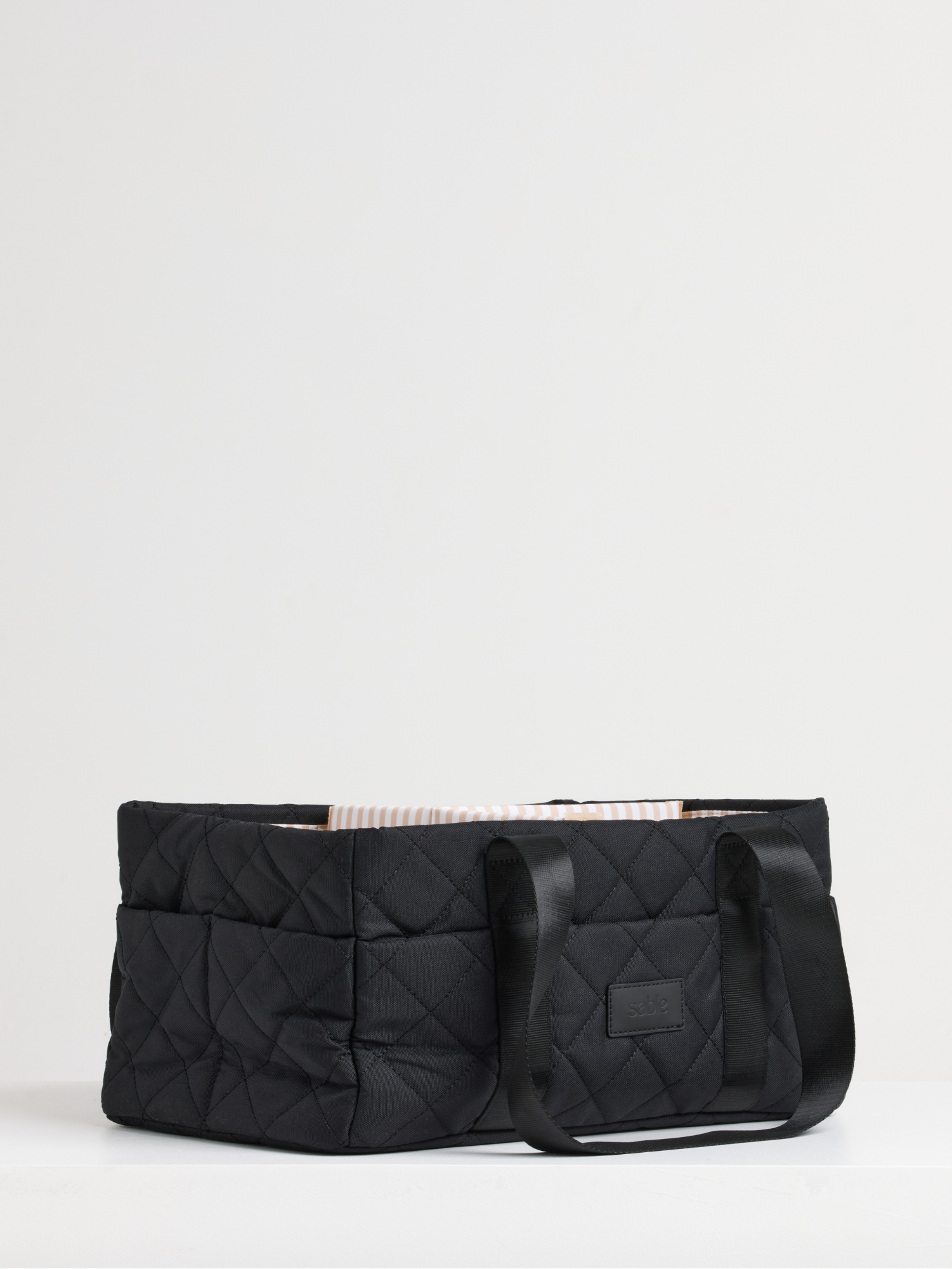 Black Quilted Nappy Caddy quilted nappy caddy for organising nursery and baby change essentials soft breathable linen fabric