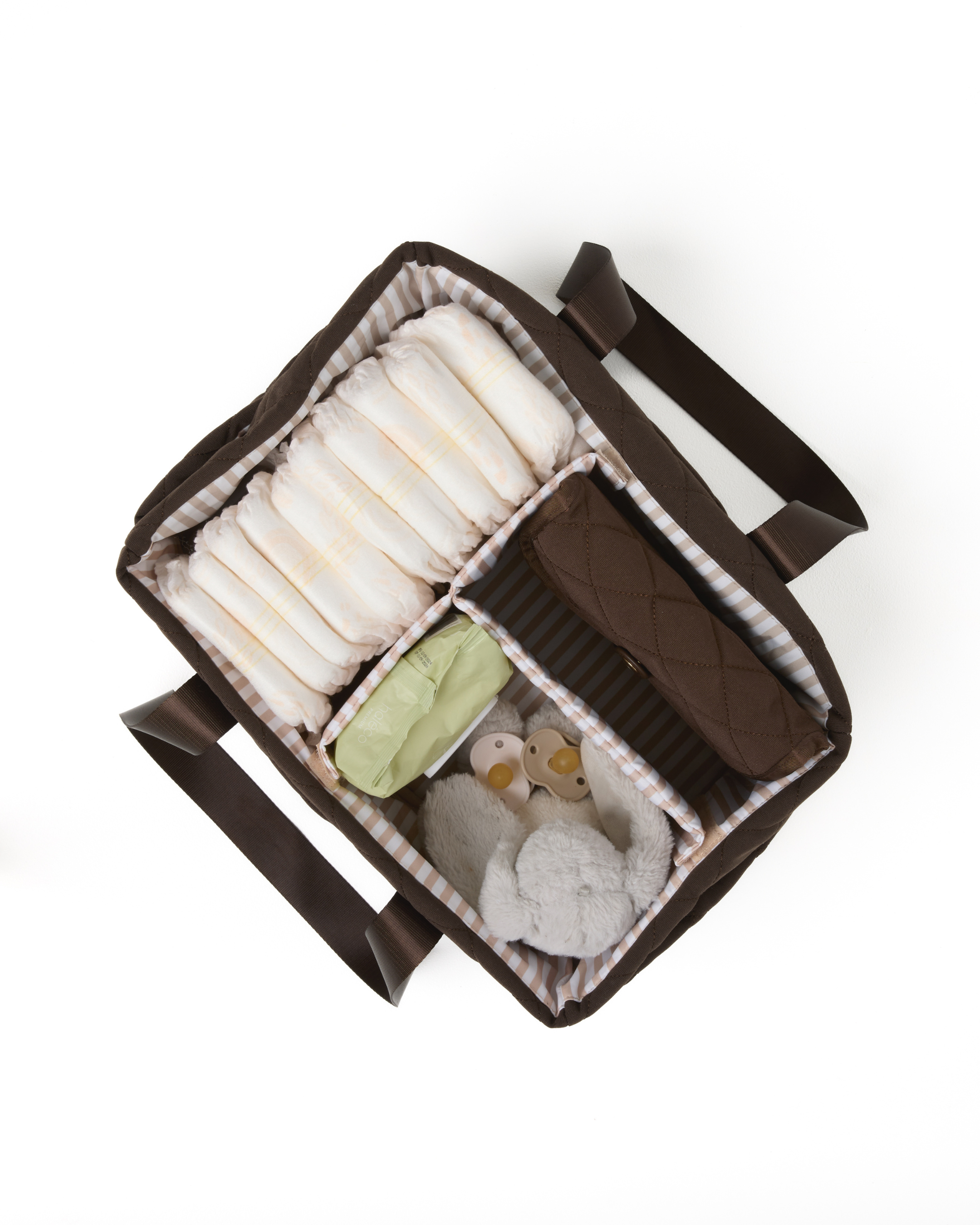 Chocolate Quilted Nappy Caddy