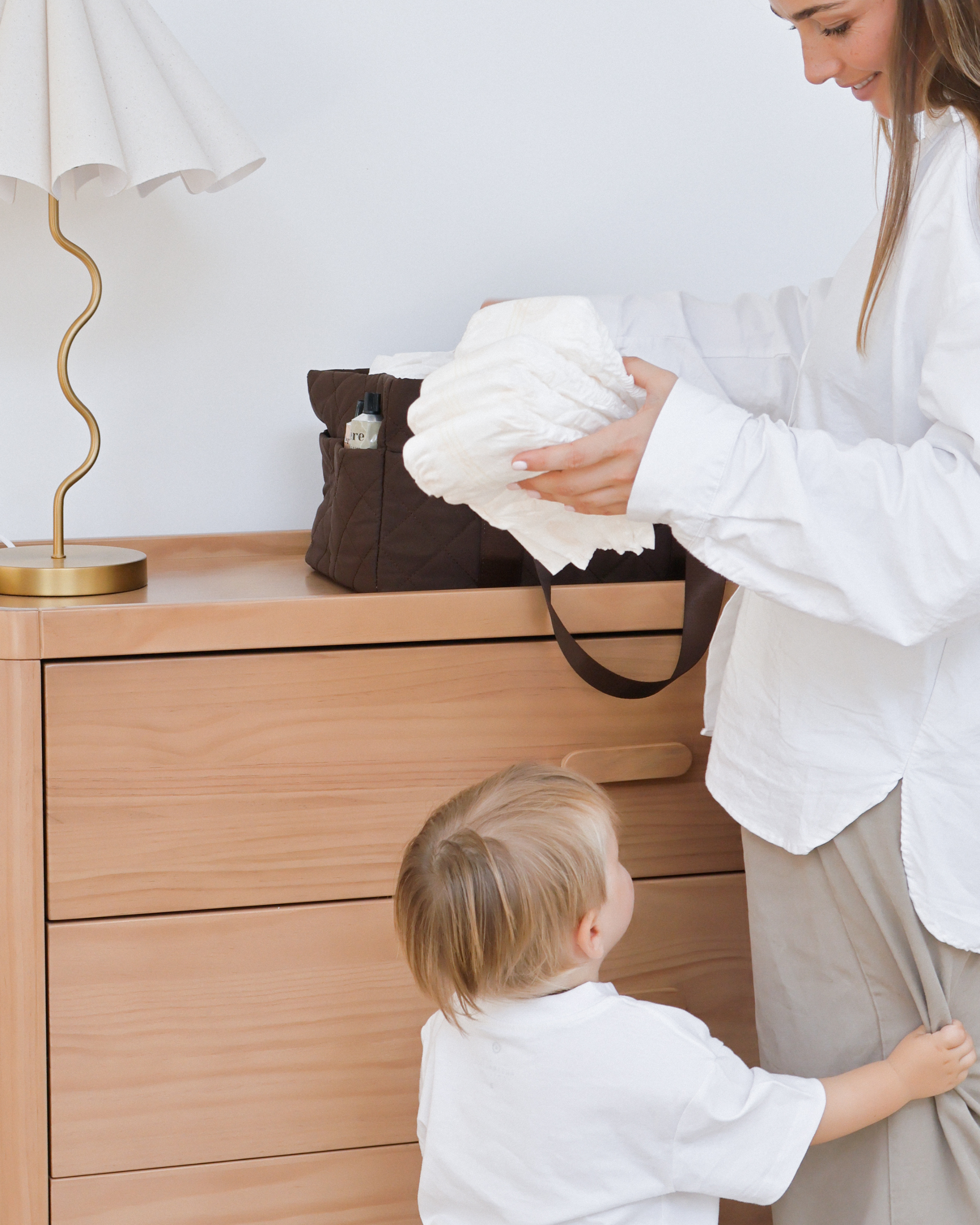 Chocolate Quilted Nappy Caddy