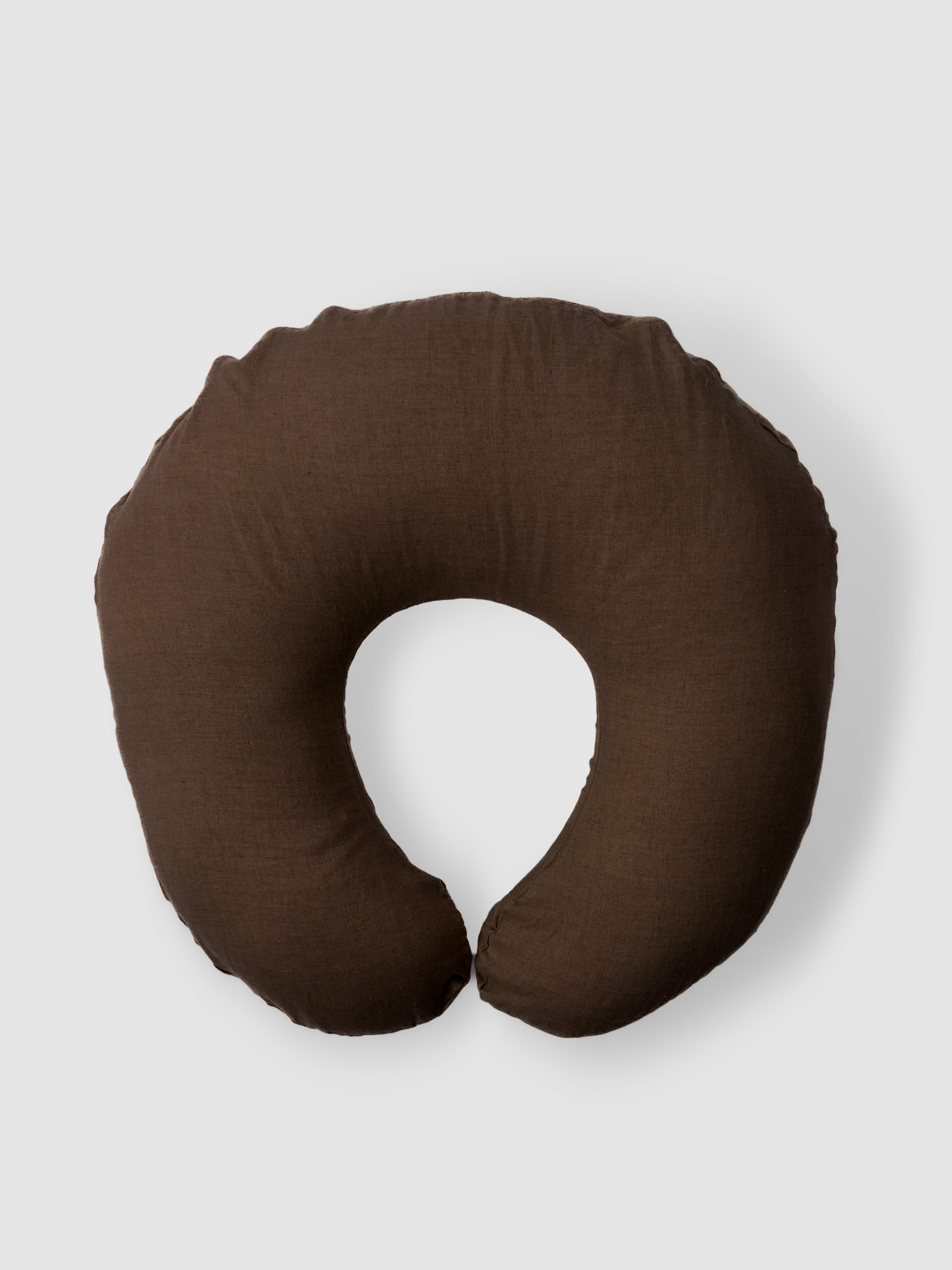 Linen Nursing Pillow Cover - Chocolate