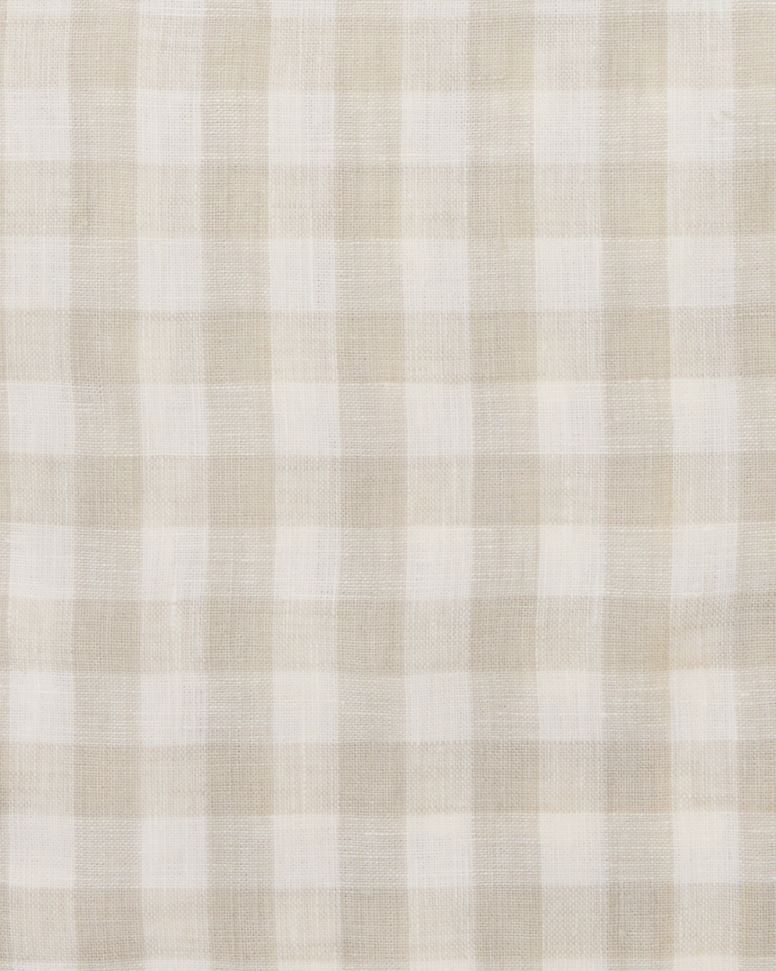 Close-up of soft gingham fabric in dove grey
