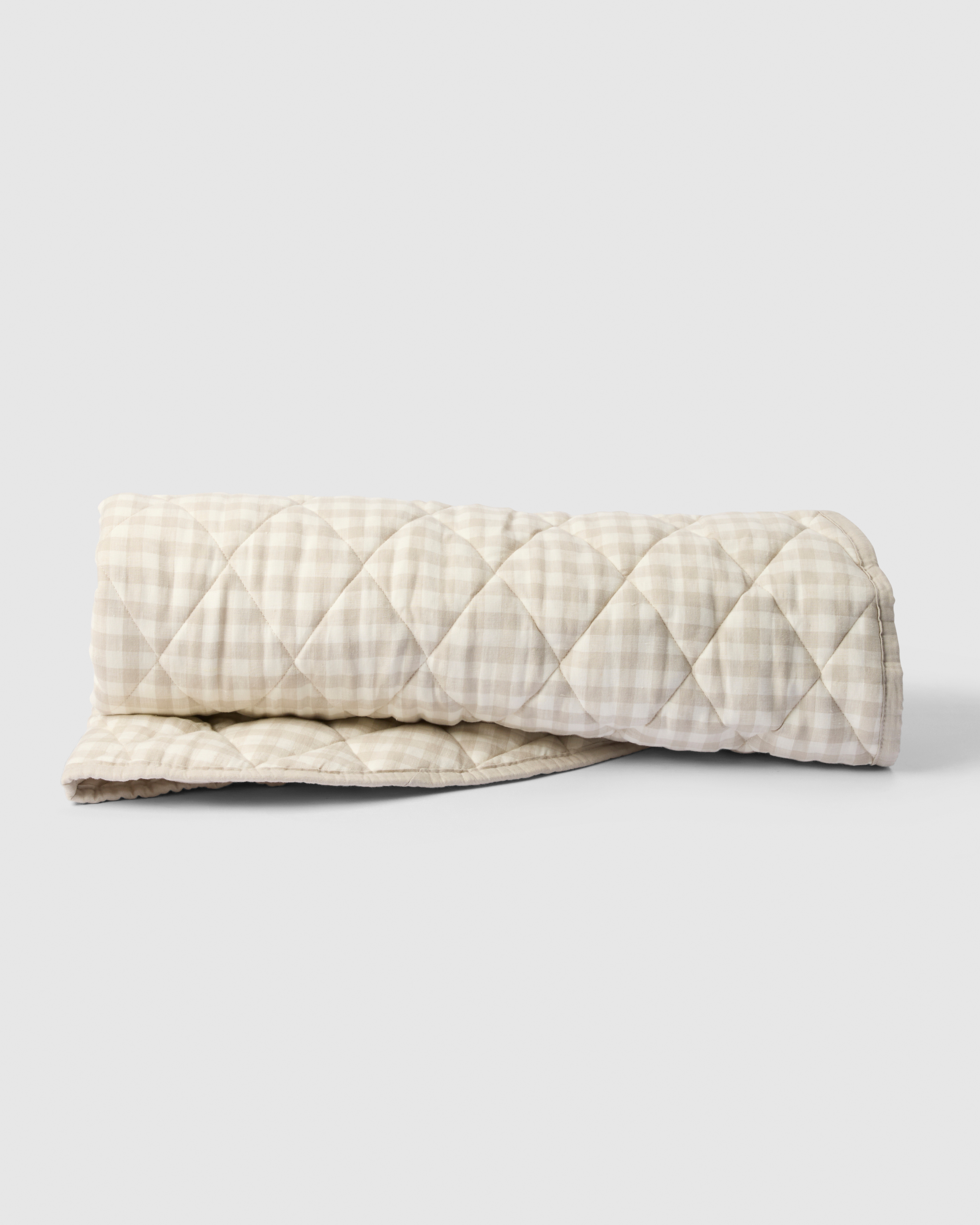 Round Linen Baby Play Mat Dove Grey Gingham – Sable Bebe